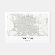 Córdoba, Argentina Map Landscape Poster