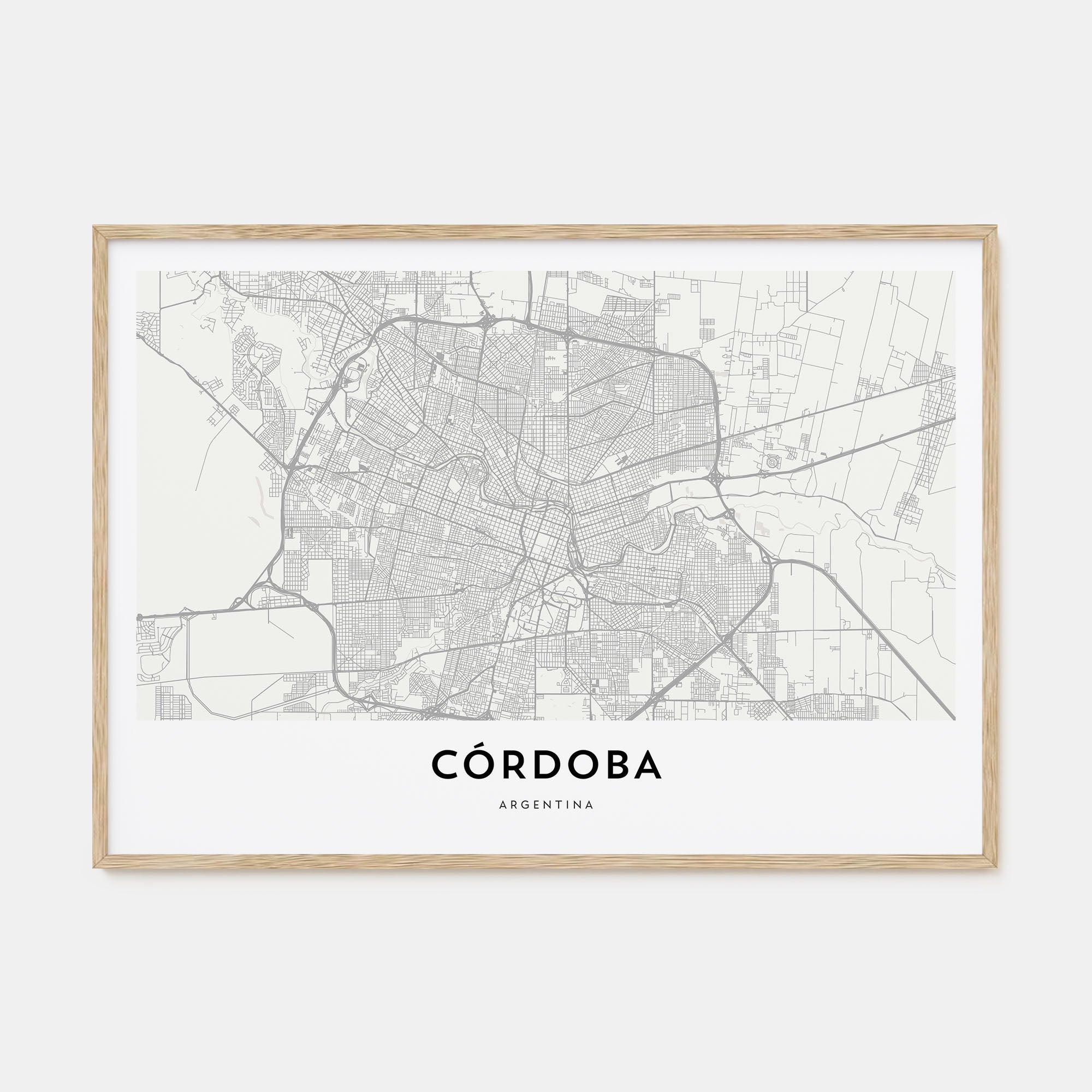 Córdoba, Argentina Map Landscape Poster
