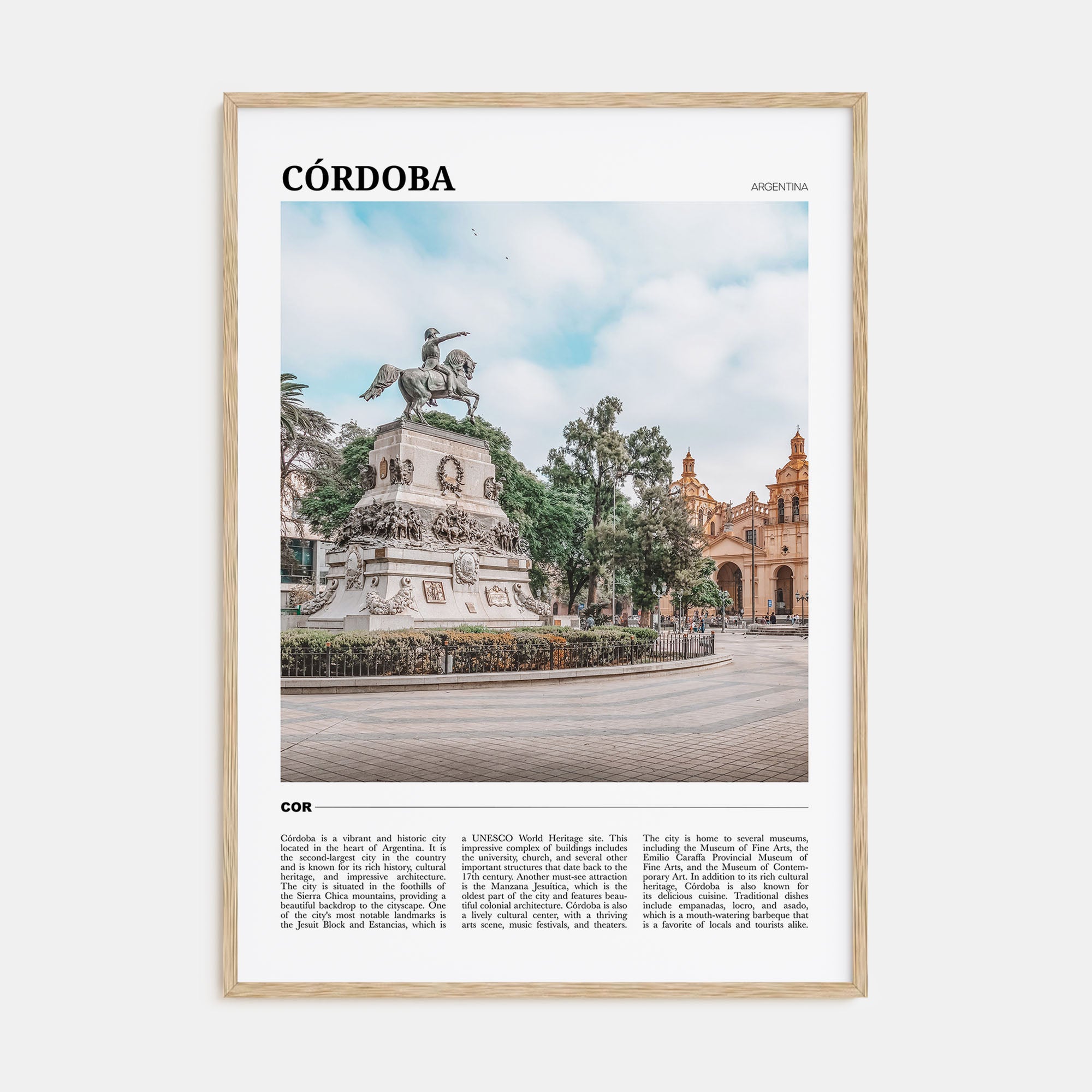 Córdoba, Argentina Travel Color Poster
