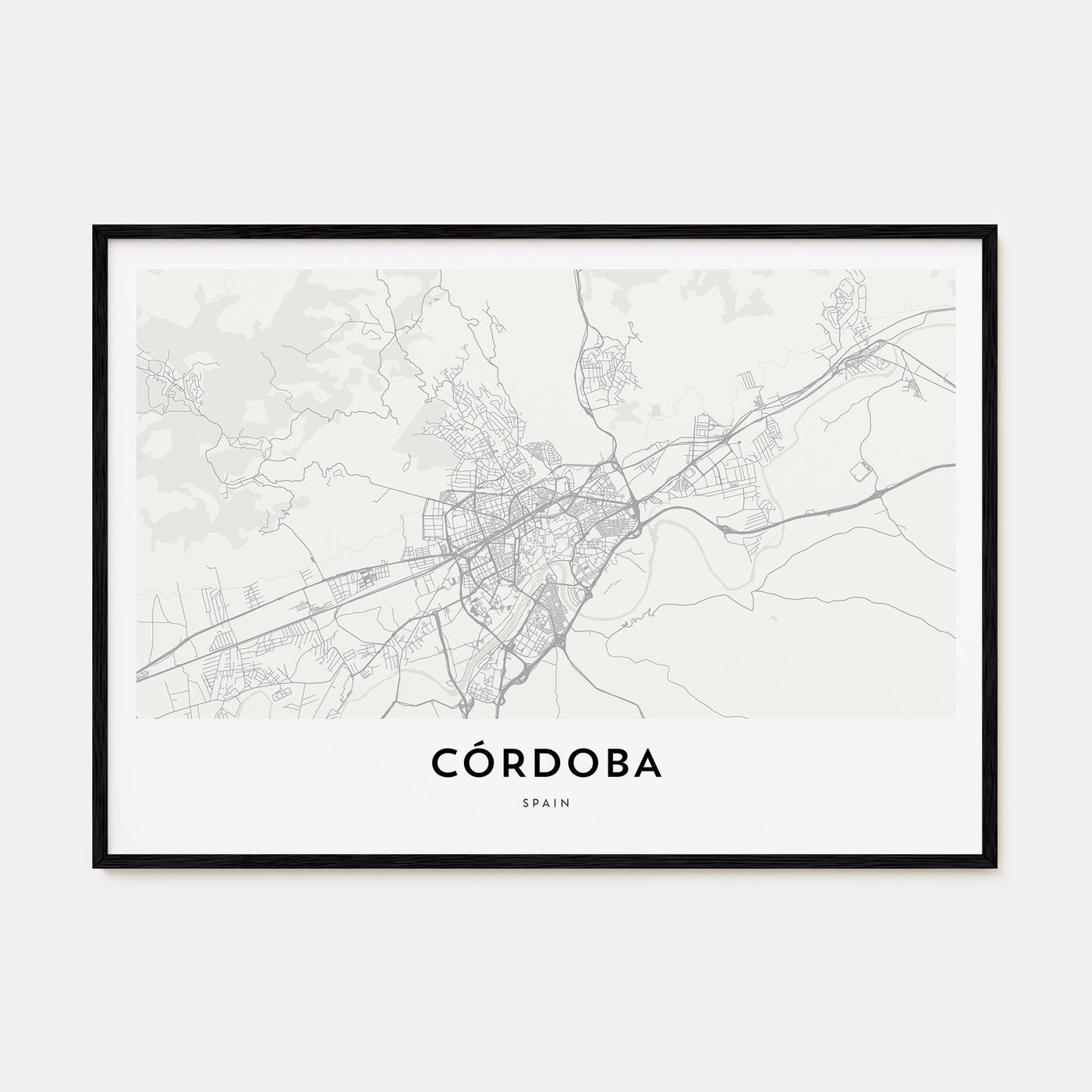 Córdoba, Spain Map Landscape Poster