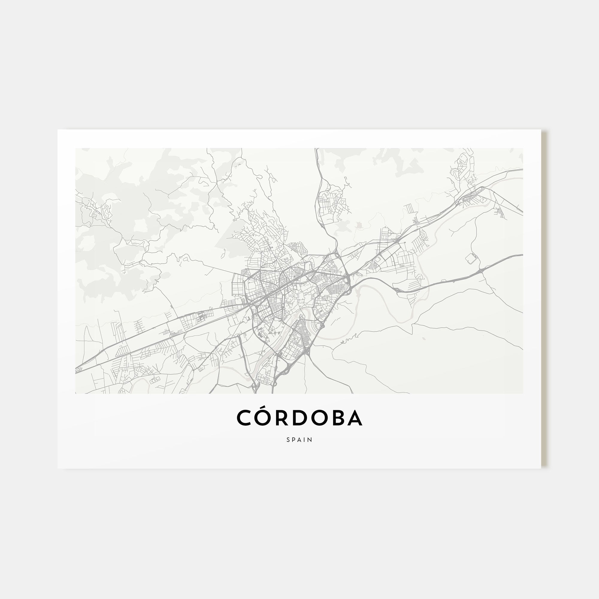 Córdoba, Spain Map Landscape Poster