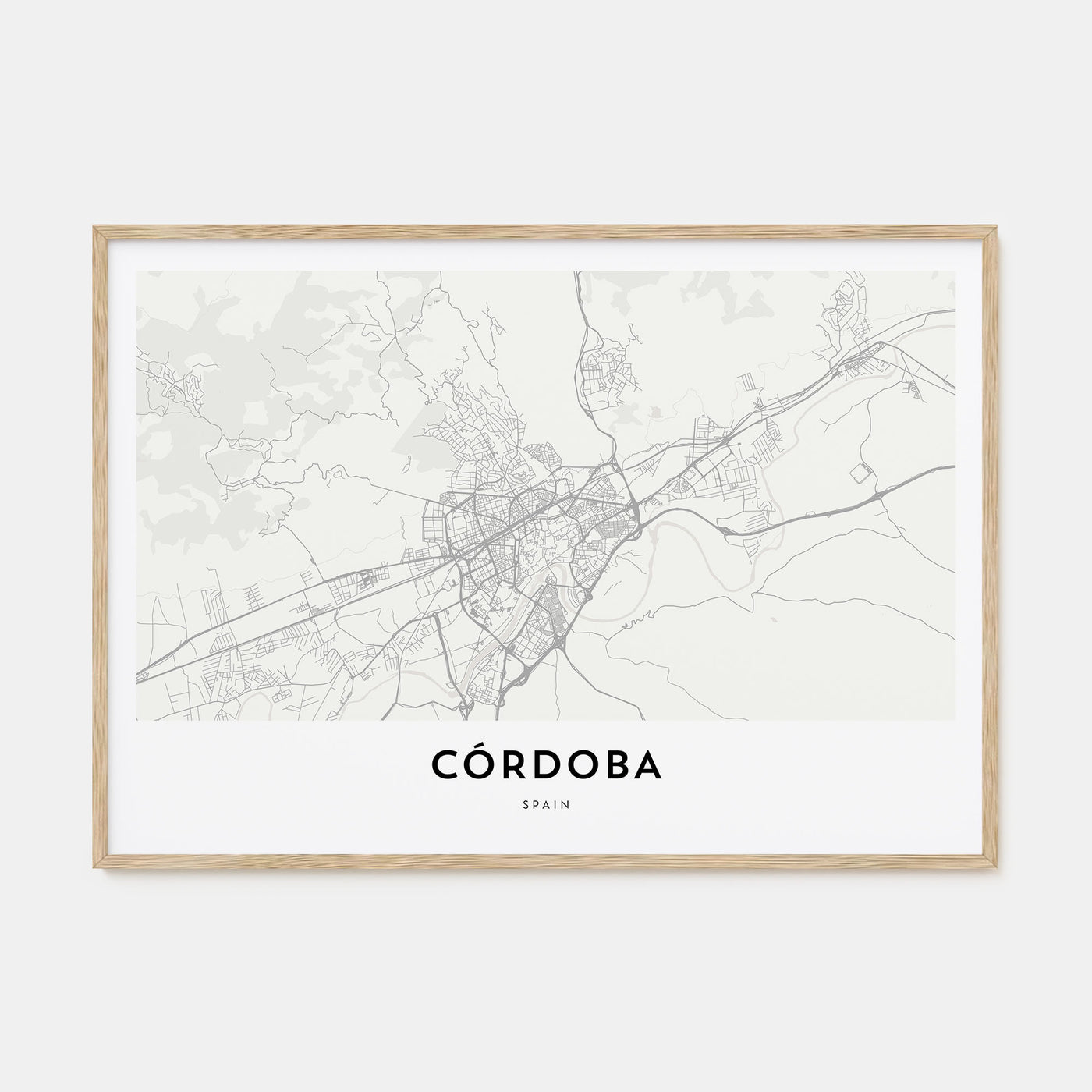 Córdoba, Spain Map Landscape Poster