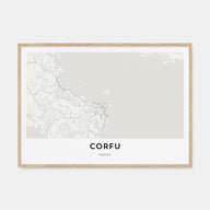Corfu Map Landscape Poster