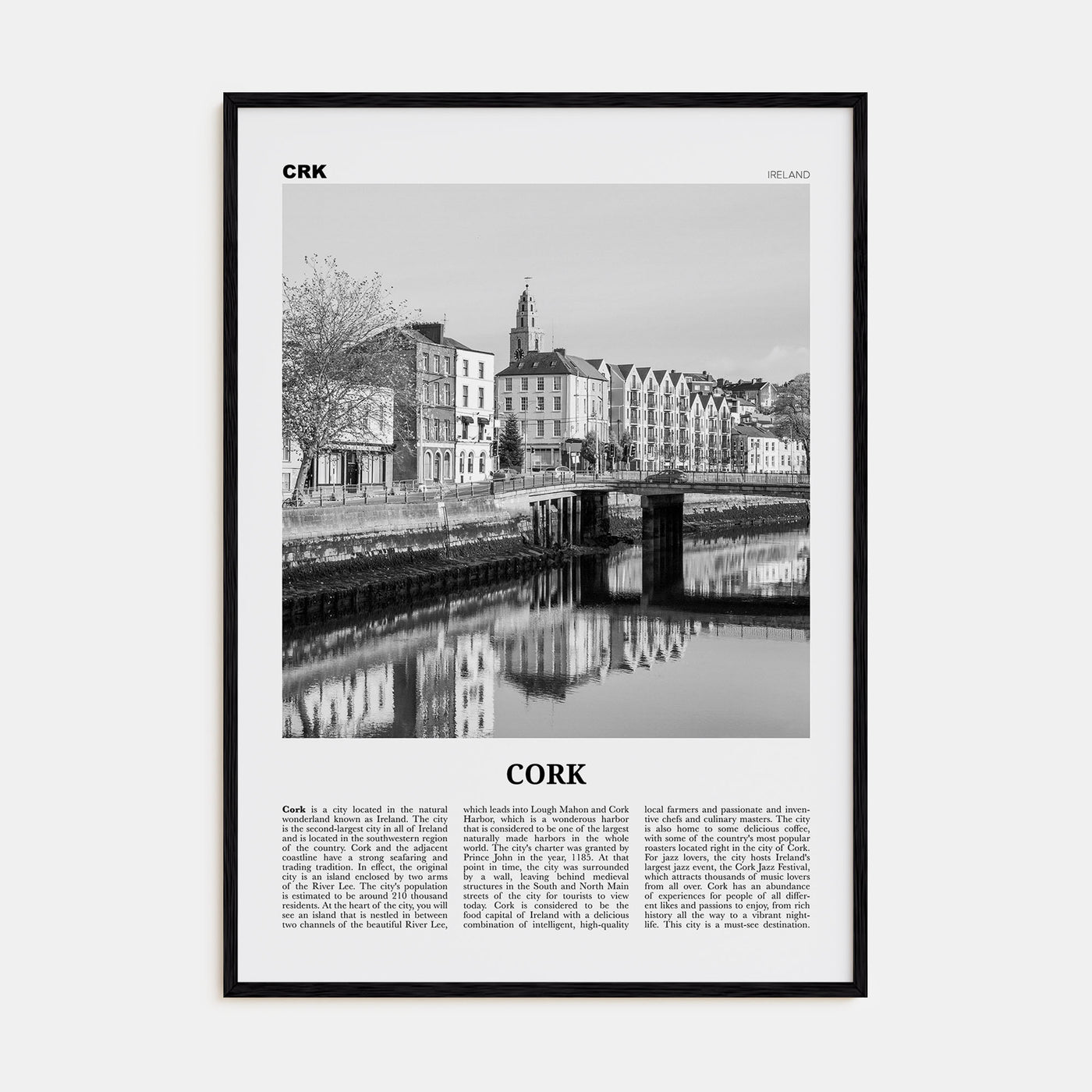 Cork Travel B&W Poster