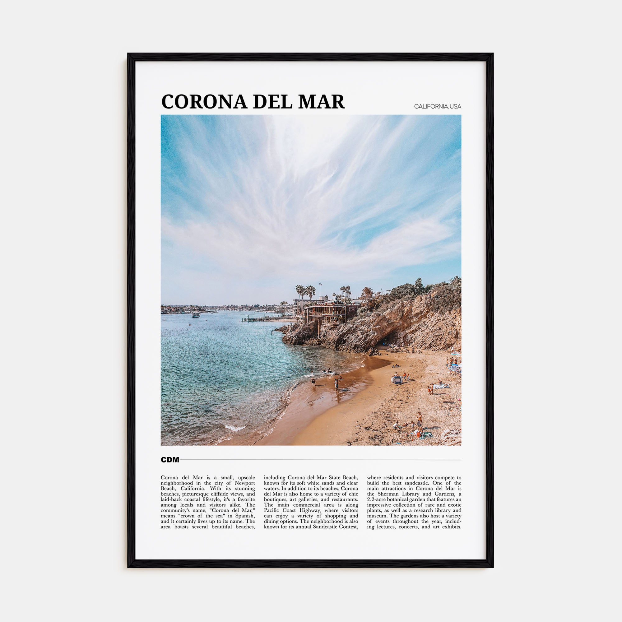 Corona del Mar Travel Color Poster