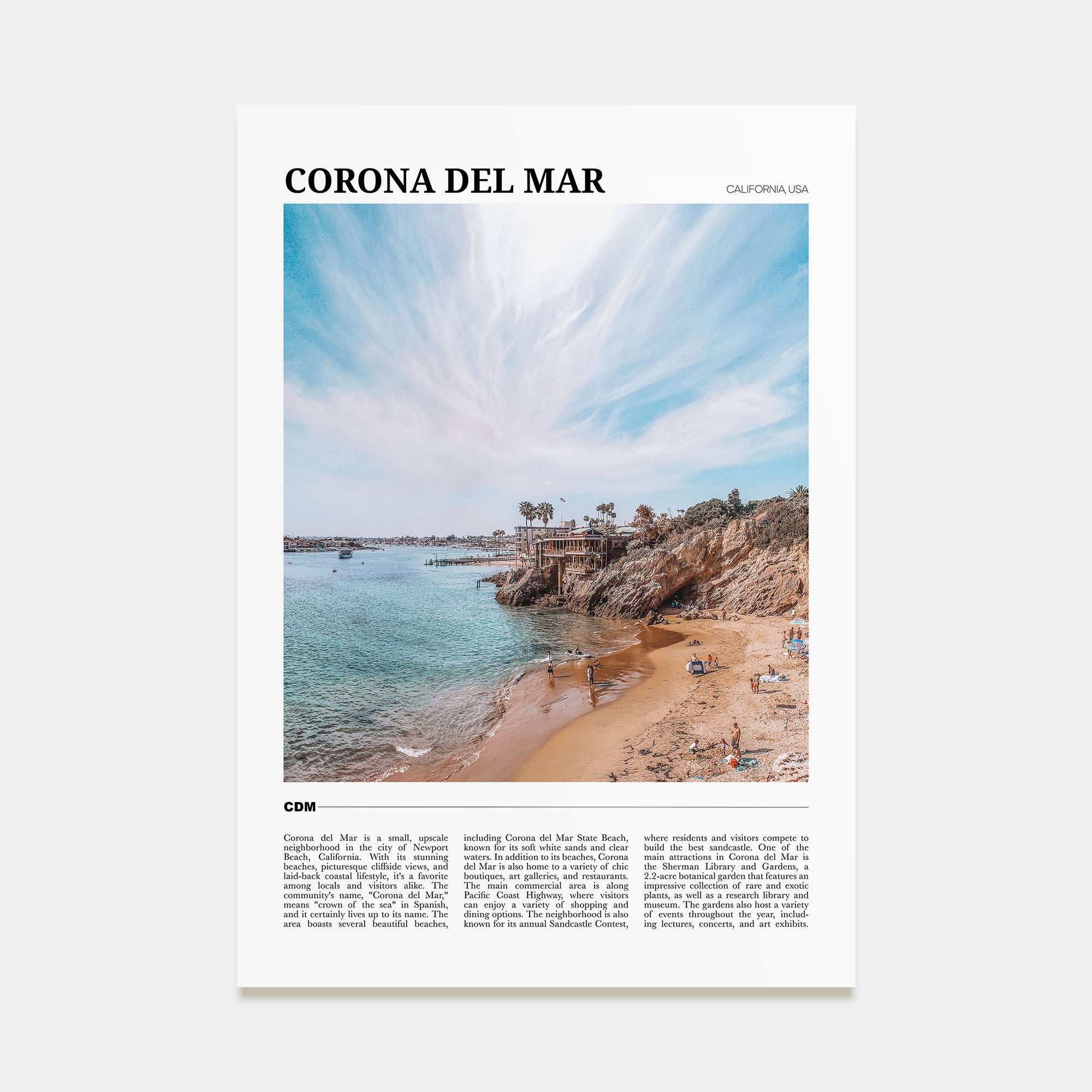 Corona del Mar Travel Color Poster