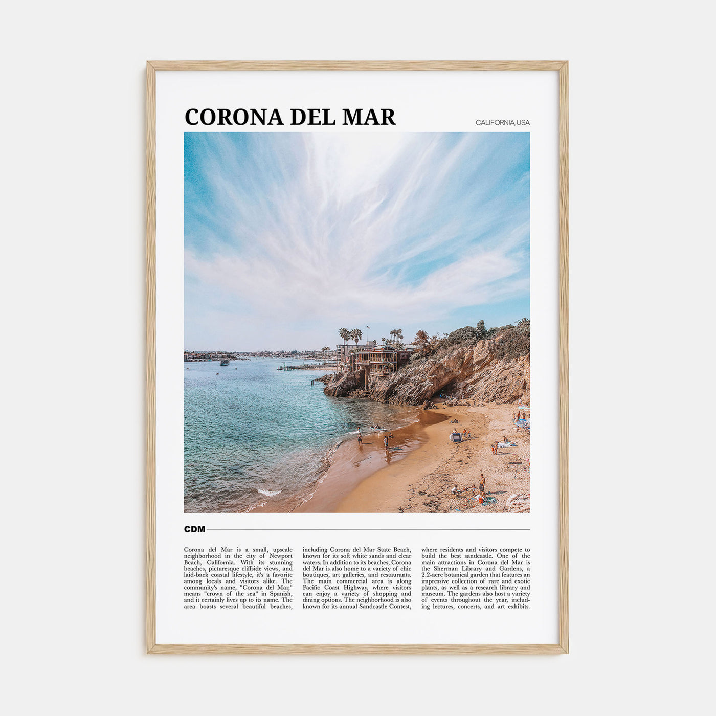 Corona del Mar Travel Color Poster