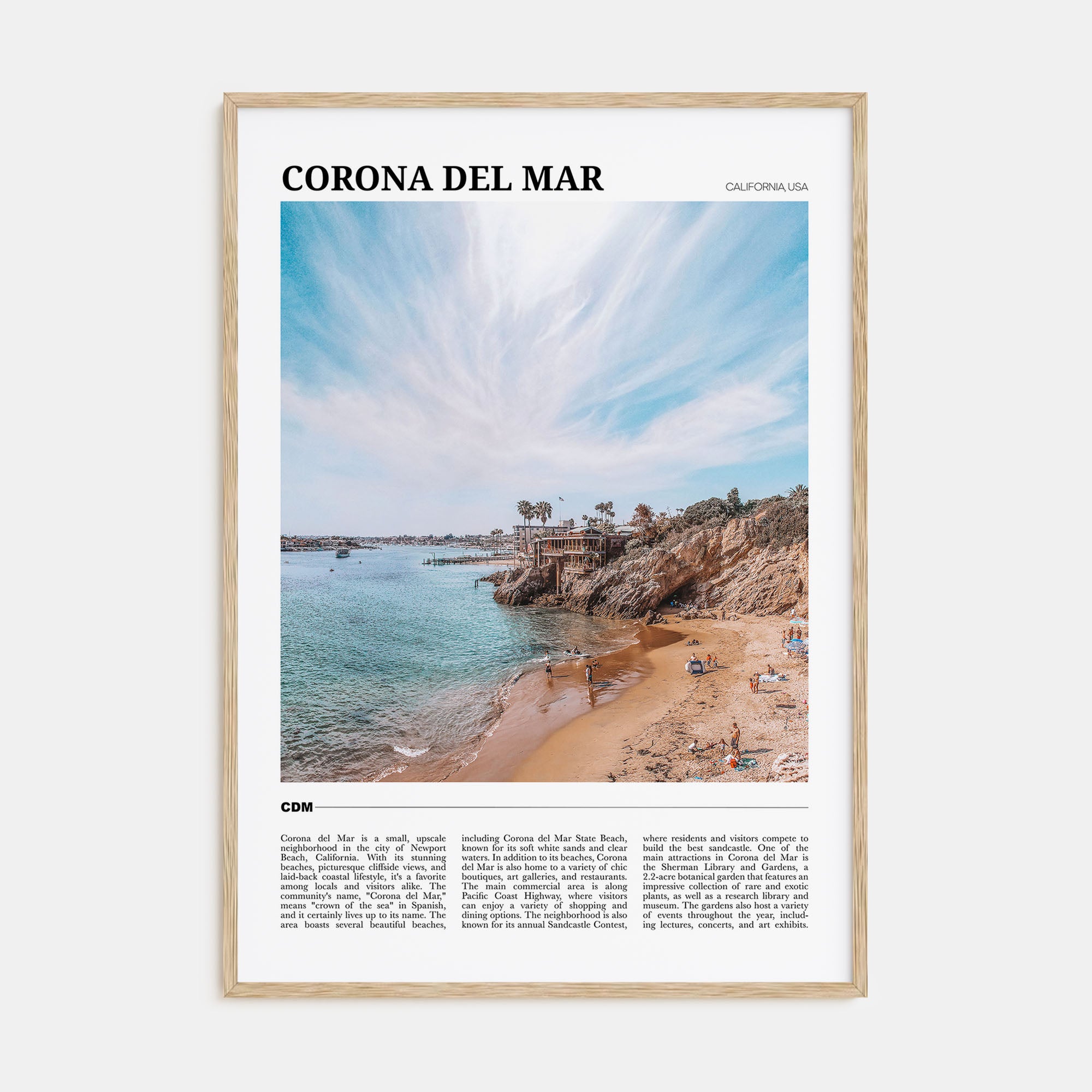 Corona del Mar Travel Color Poster