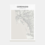 Coronado Map Portrait Poster