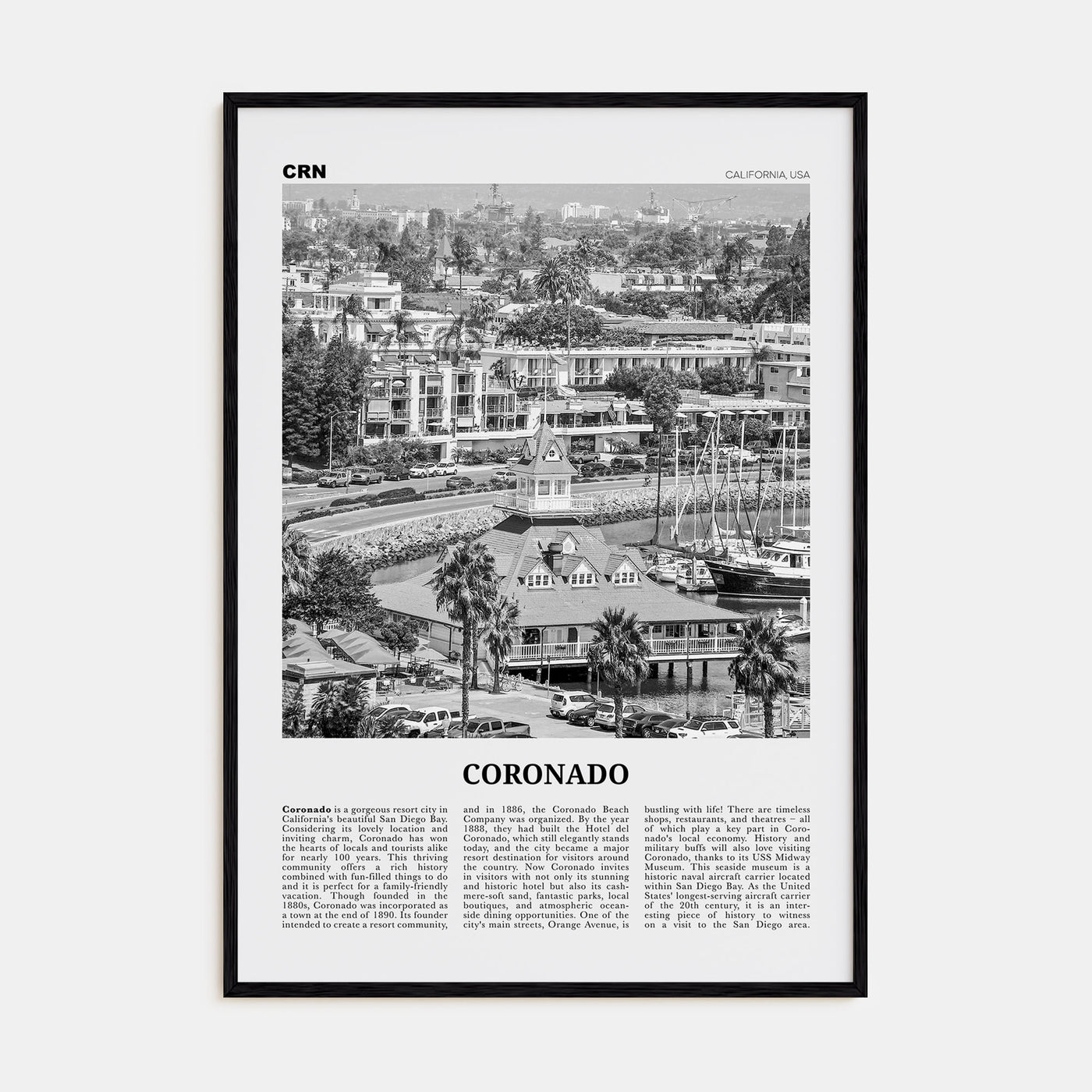 Coronado Travel B&W Poster