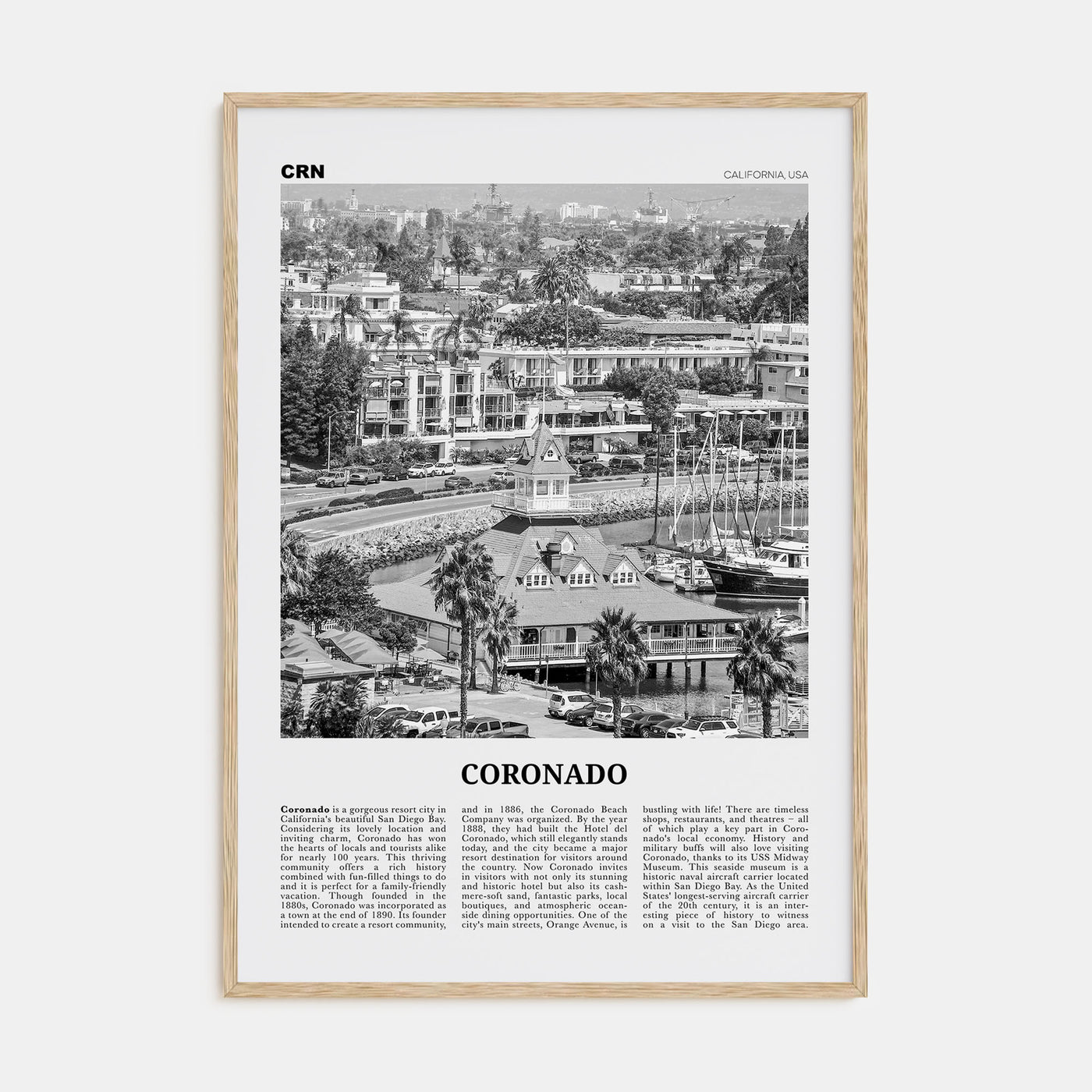 Coronado Travel B&W Poster