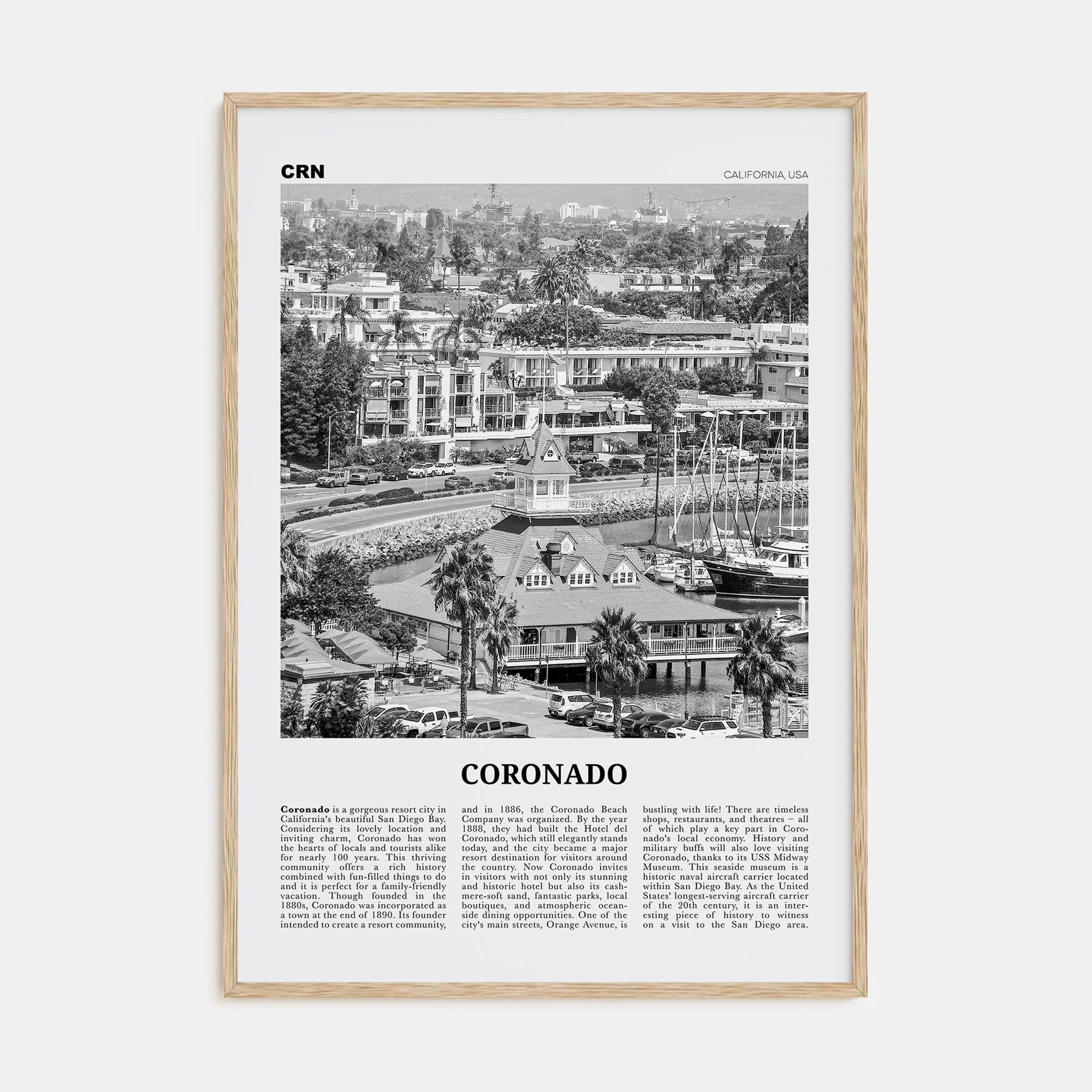 Coronado Travel B&W Poster