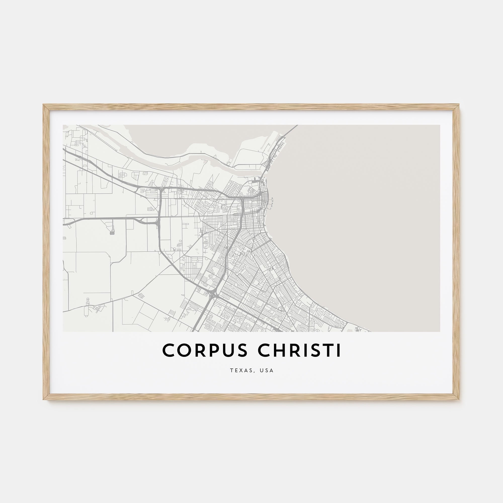 Corpus Christi Map Landscape Poster