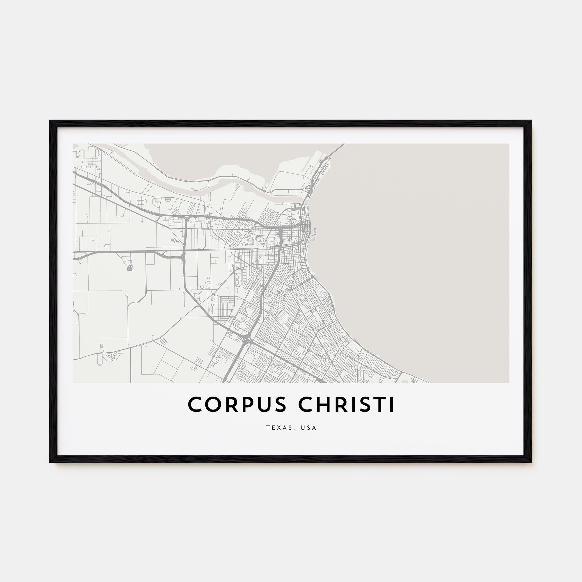 Corpus Christi Map Landscape Poster