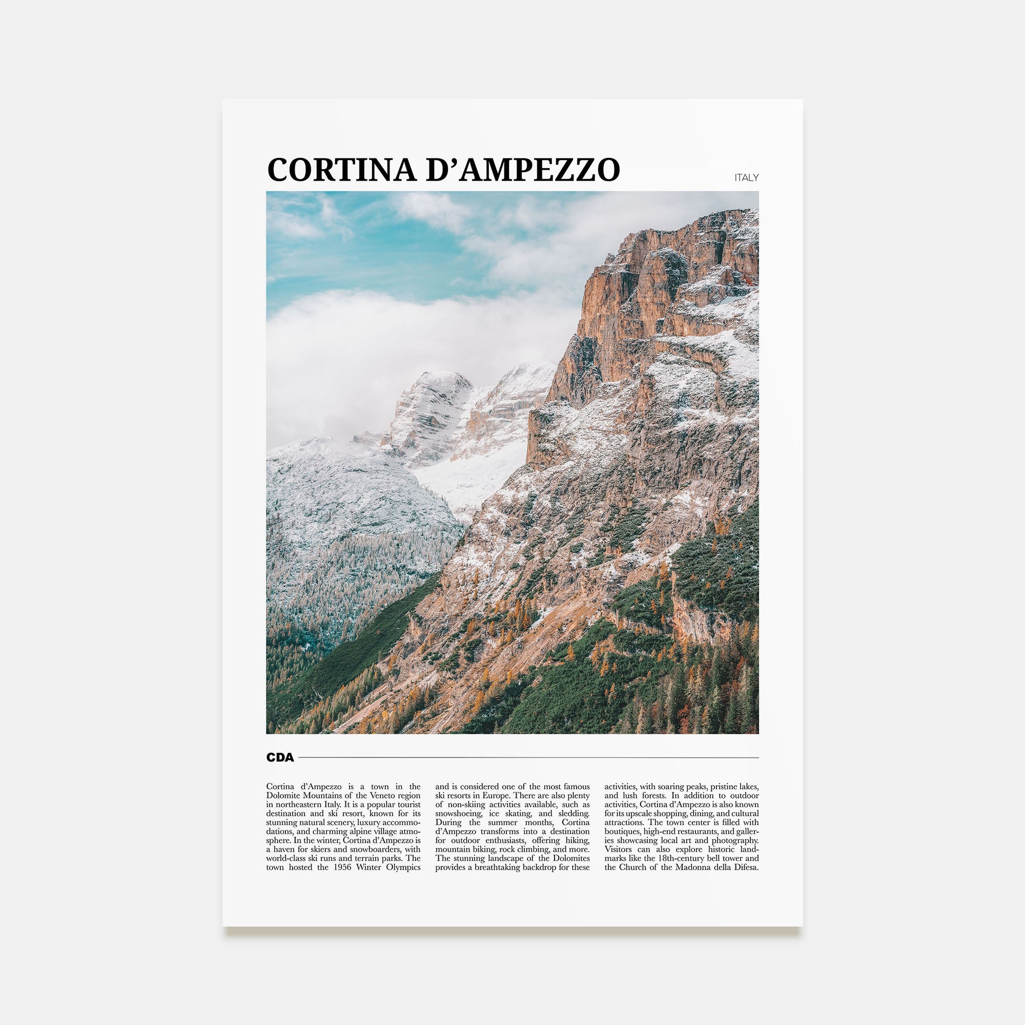 Cortina d'Ampezzo Travel Color Poster