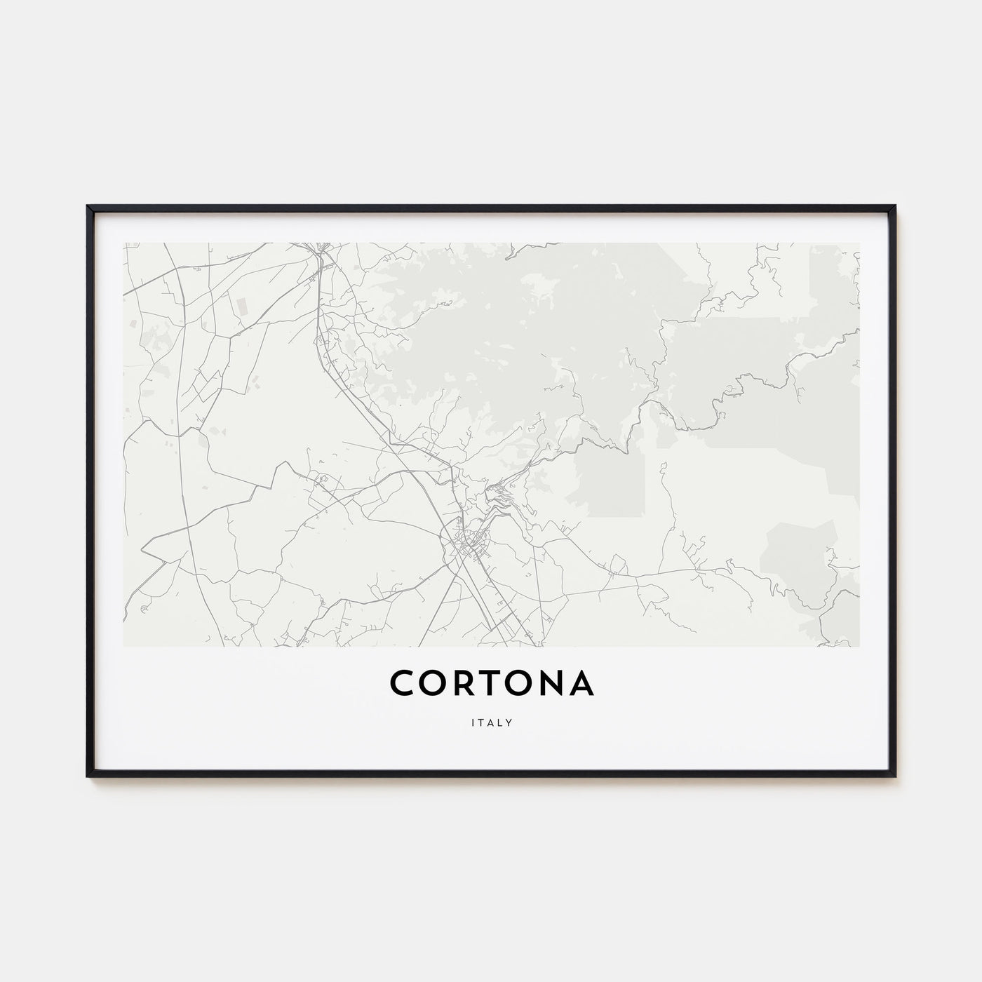 Cortona Map Landscape Poster