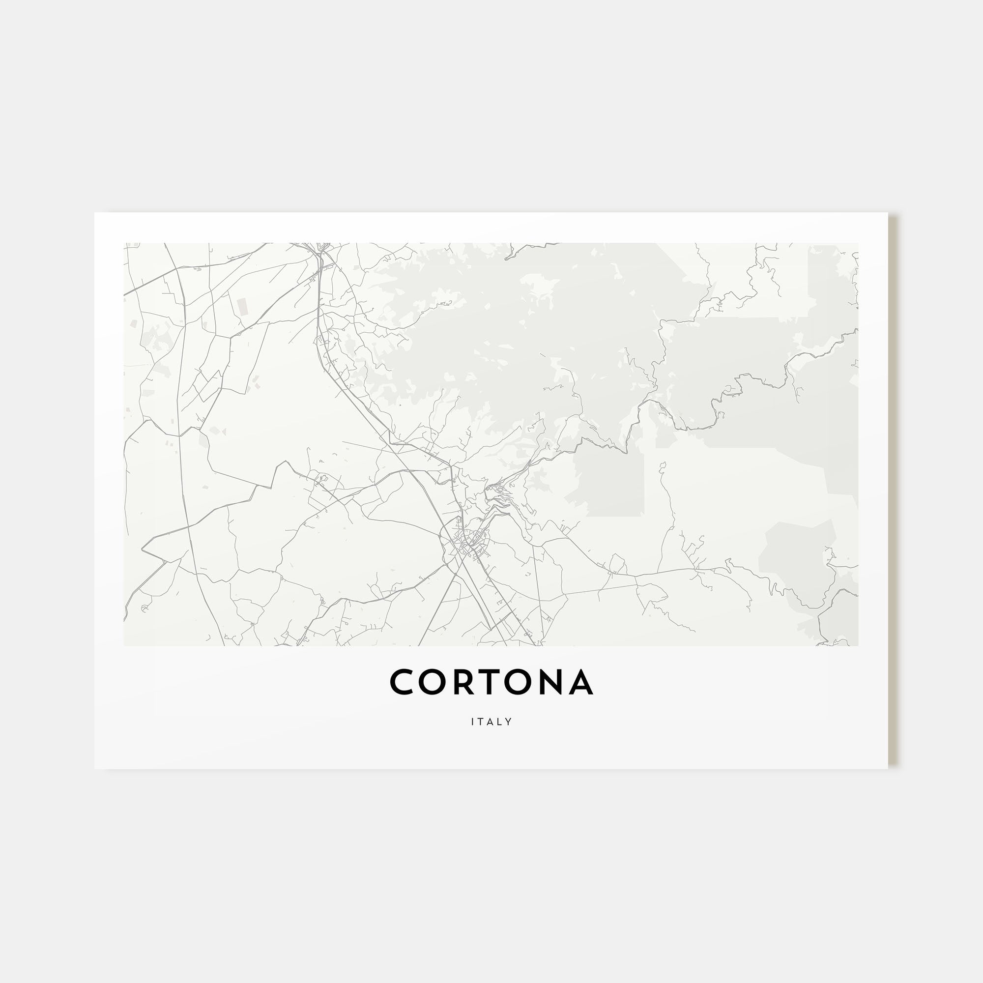 Cortona Map Landscape Poster