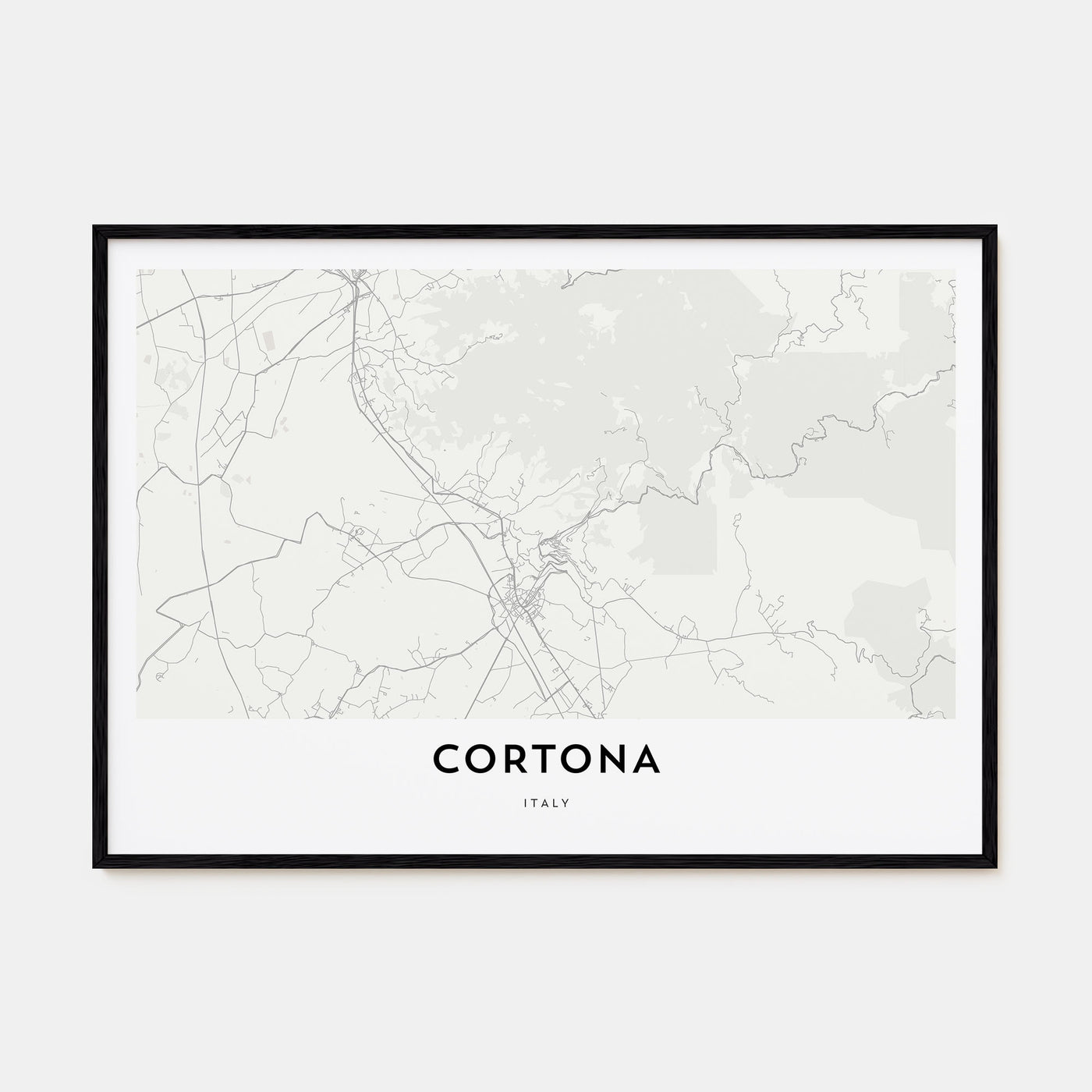 Cortona Map Landscape Poster