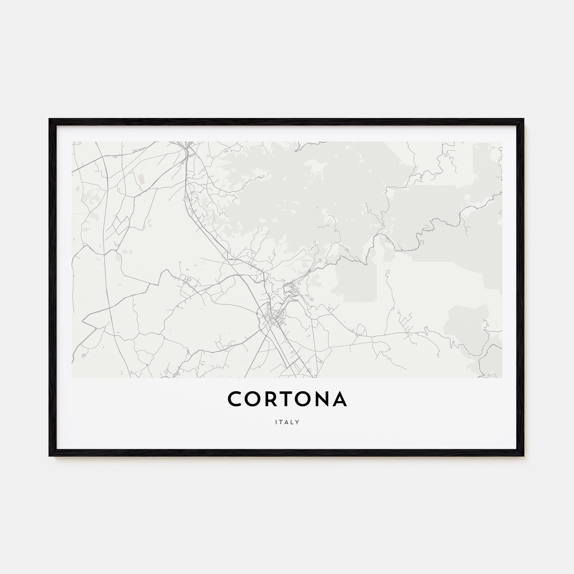 Cortona Map Landscape Poster