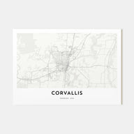Corvallis Map Landscape Poster