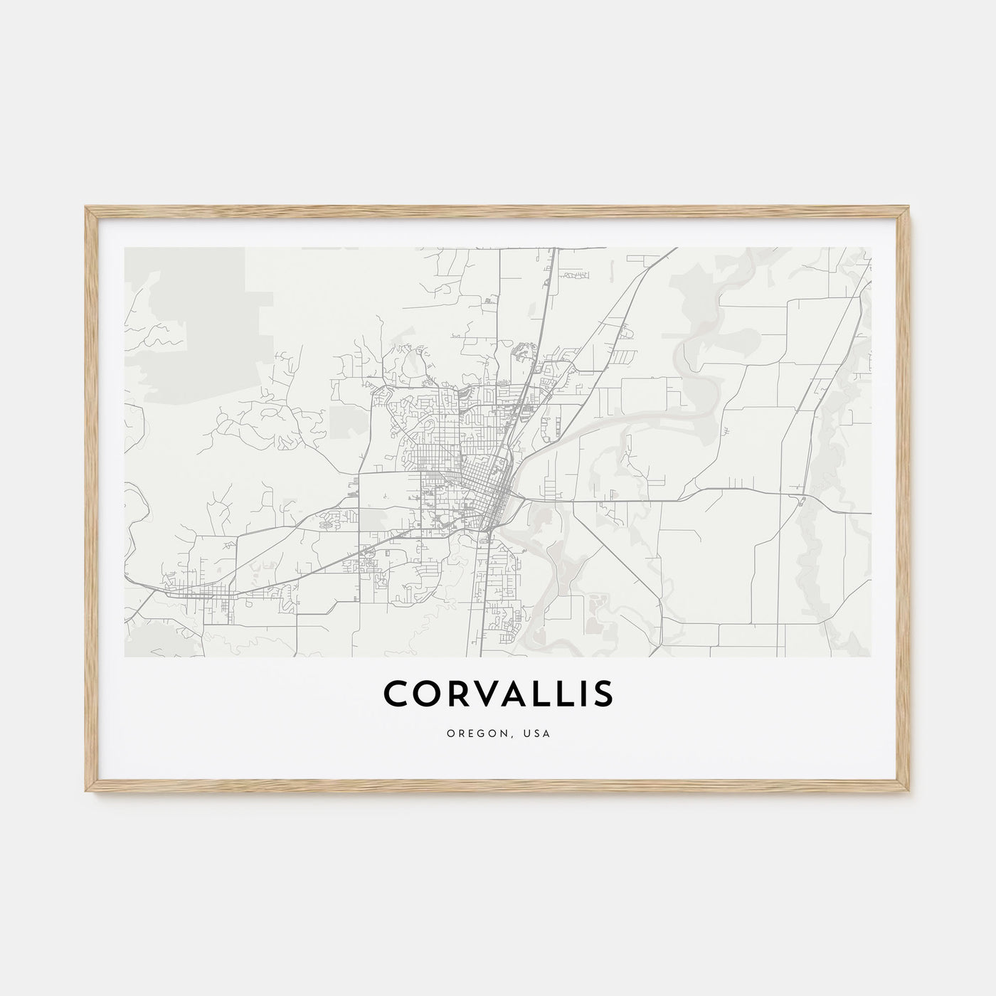 Corvallis Map Landscape Poster