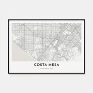 Costa Mesa Map Landscape Poster