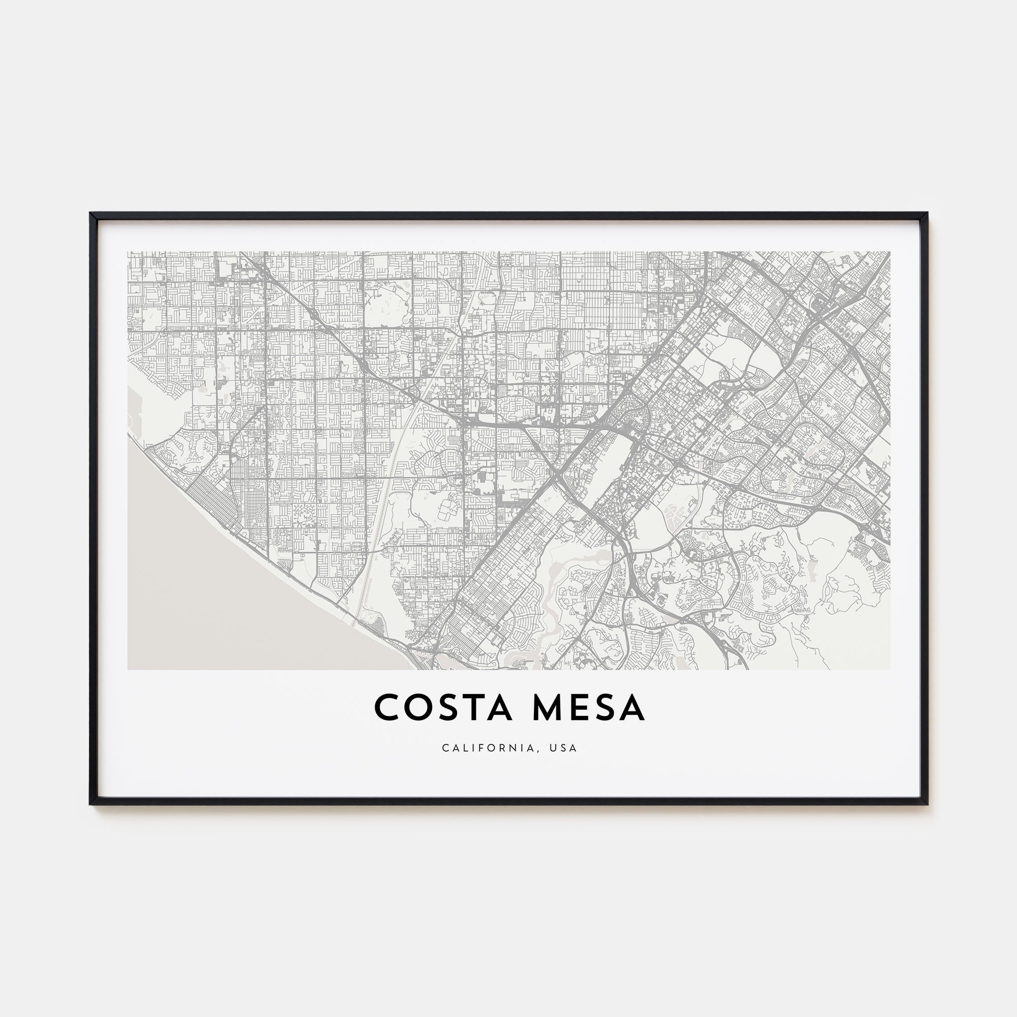 Costa Mesa Map Landscape Poster