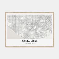 Costa Mesa Map Landscape Poster
