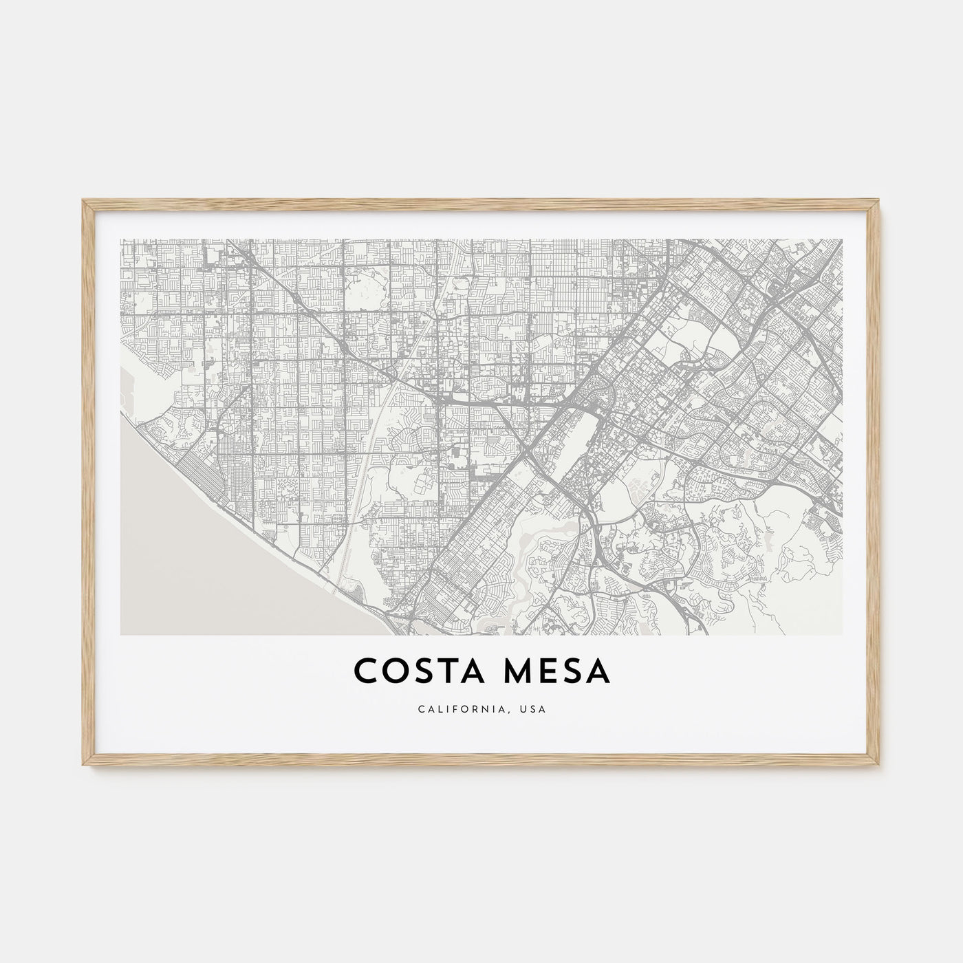 Costa Mesa Map Landscape Poster