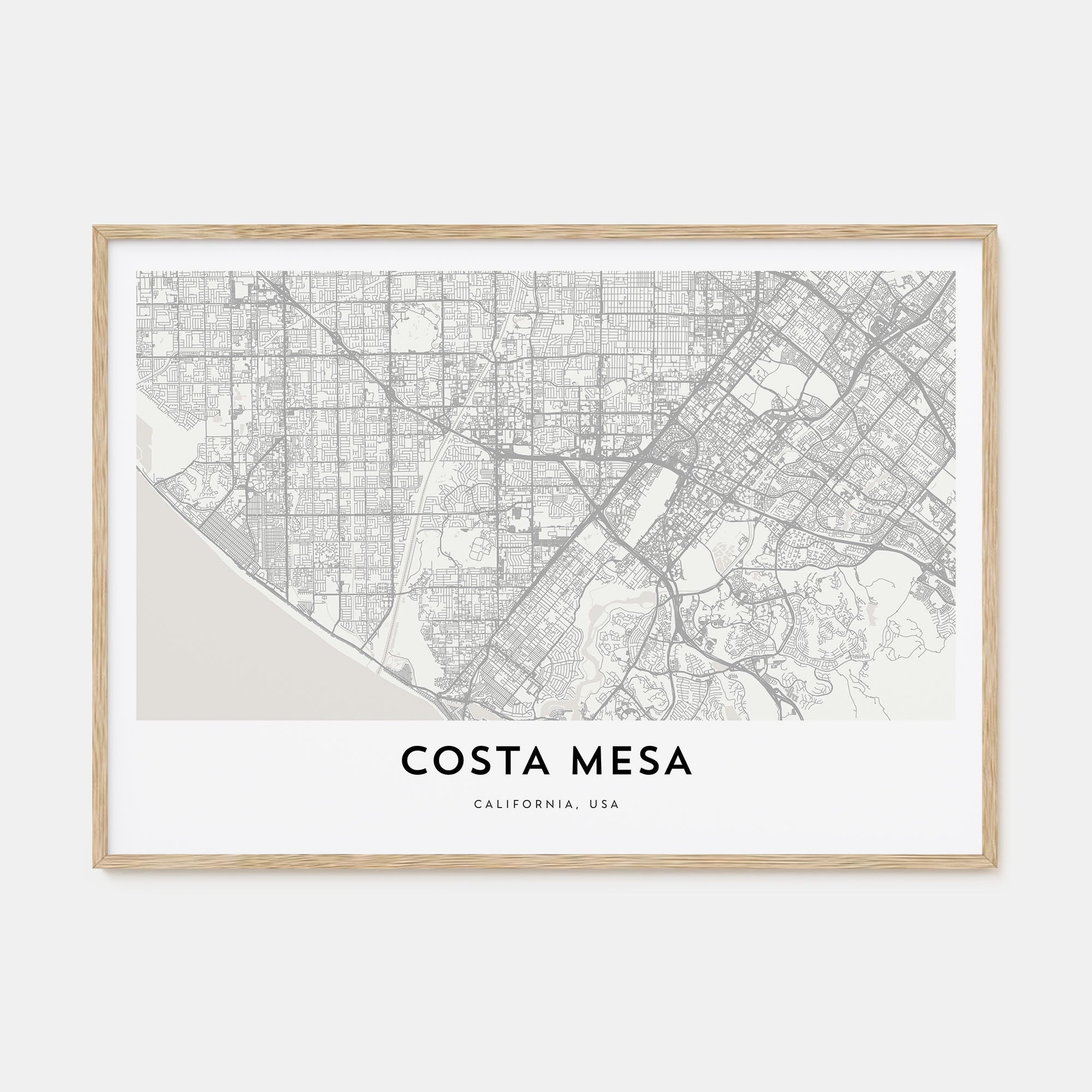 Costa Mesa Map Landscape Poster