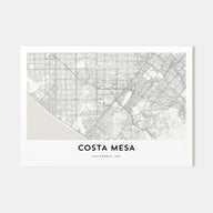 Costa Mesa Map Landscape Poster