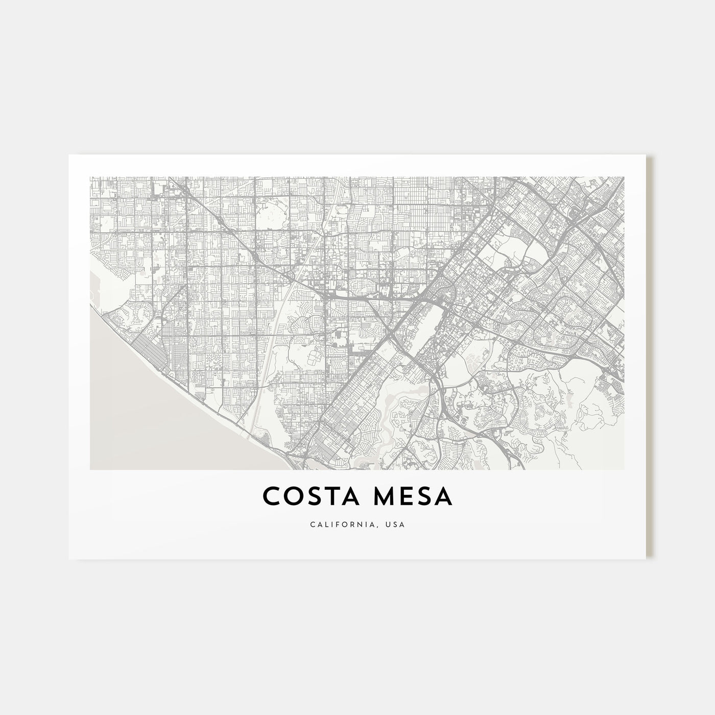 Costa Mesa Map Landscape Poster