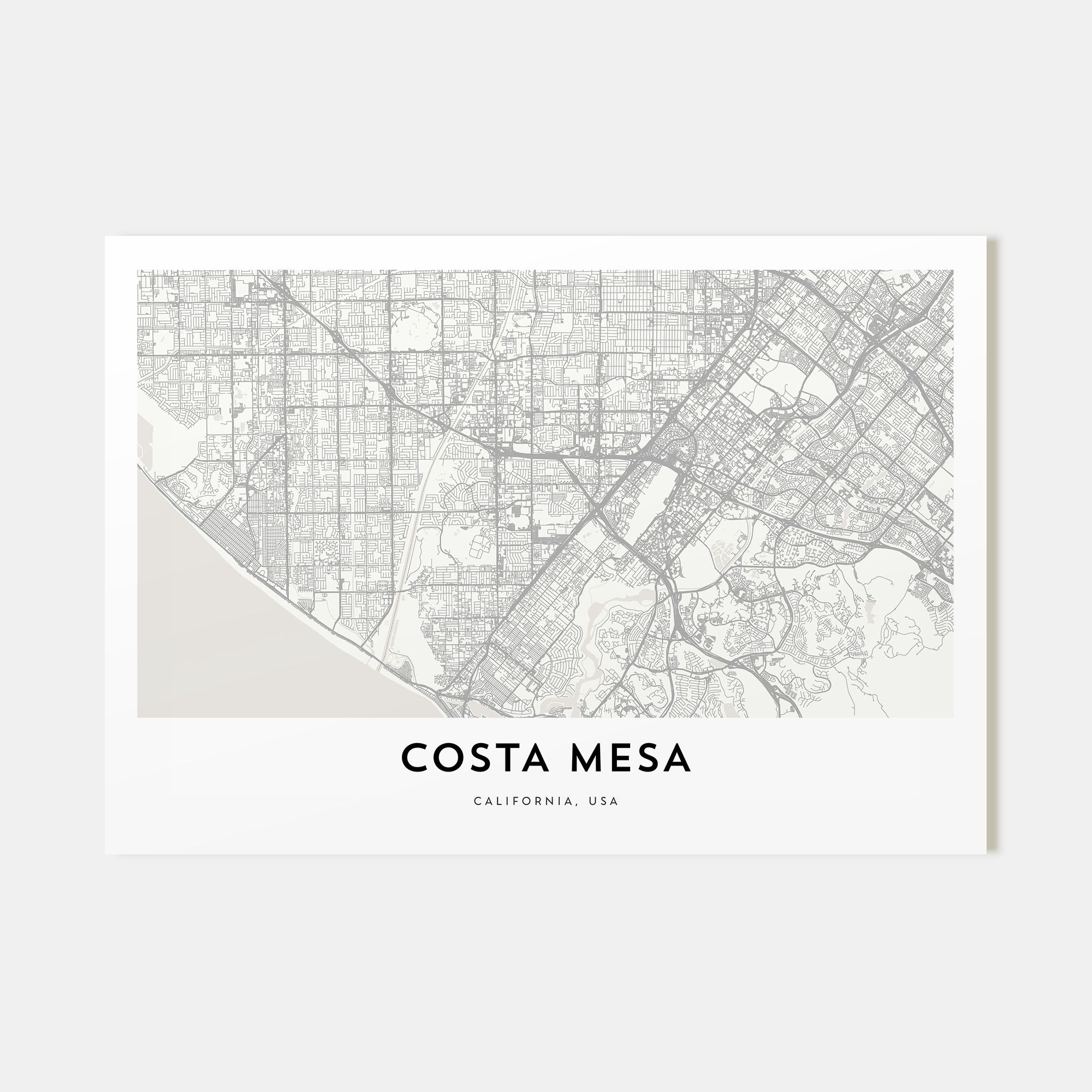 Costa Mesa Map Landscape Poster