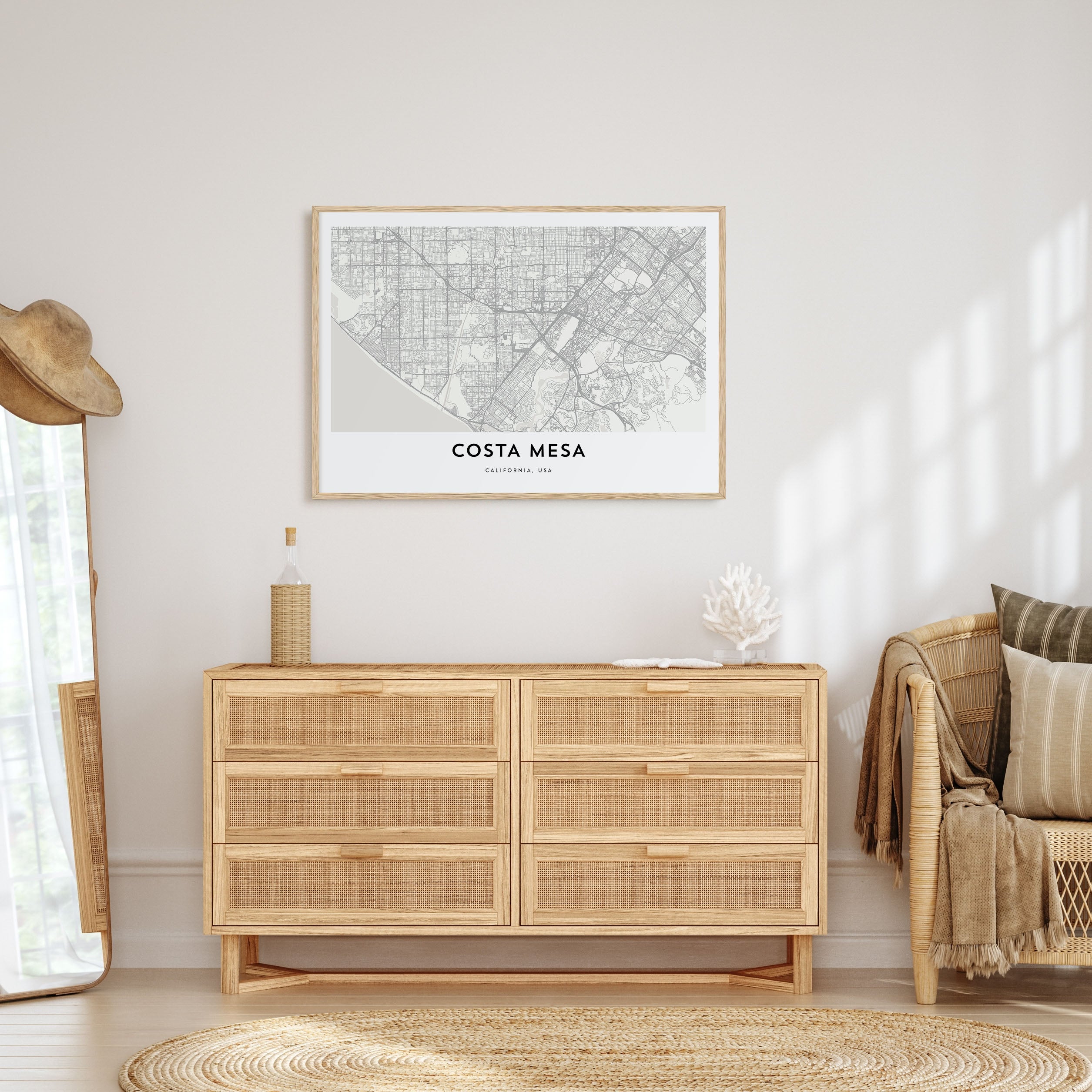 Costa Mesa Map Landscape Poster