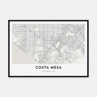 Costa Mesa Map Landscape Poster
