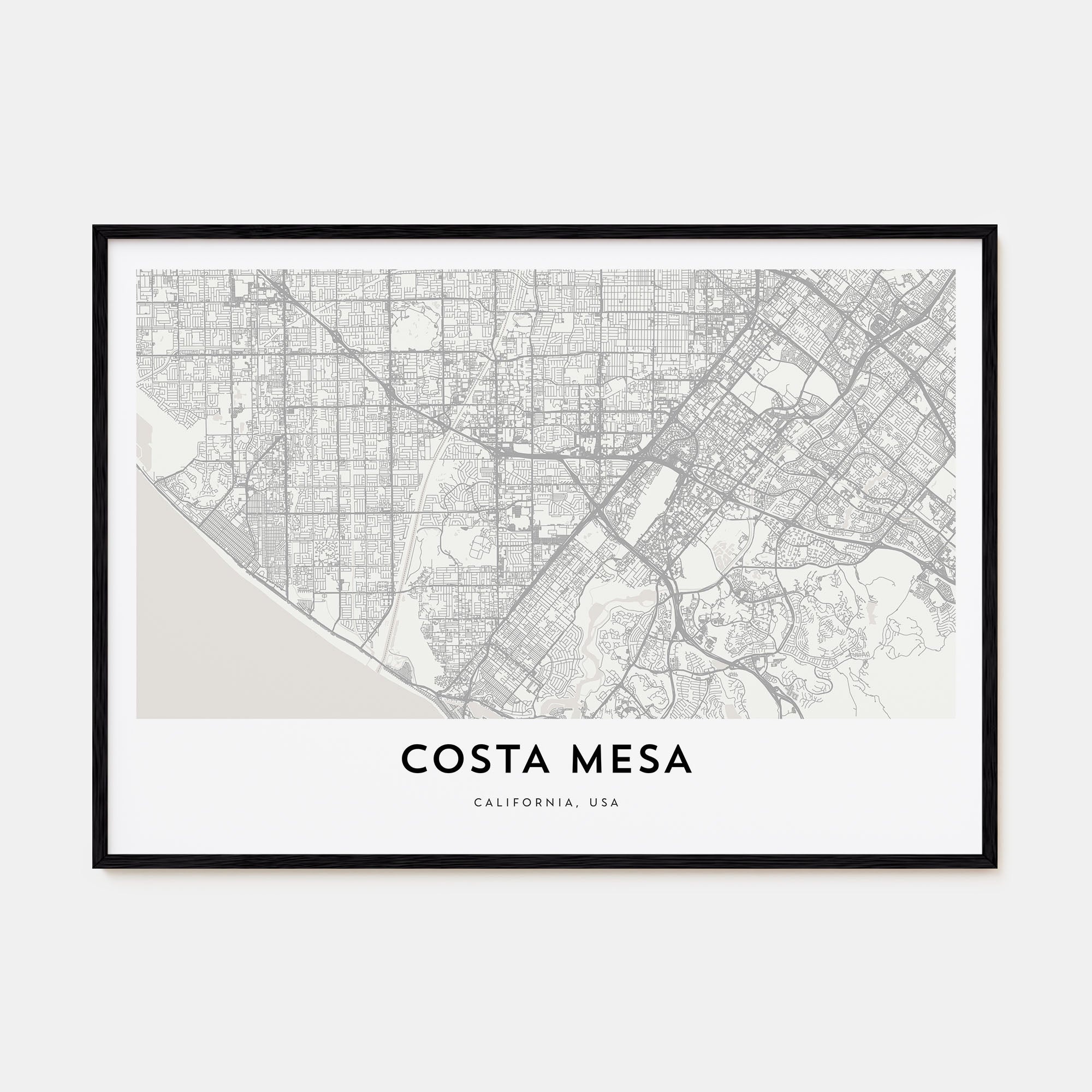 Costa Mesa Map Landscape Poster