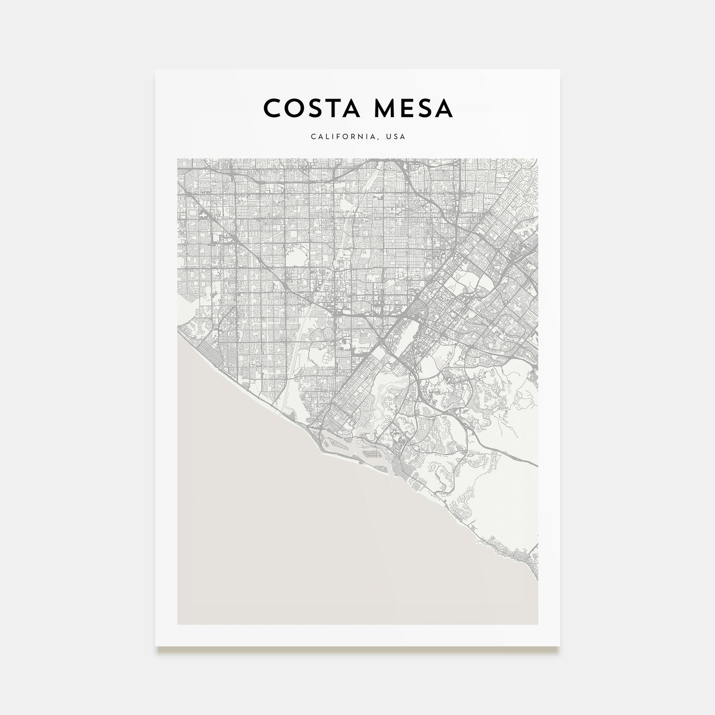 Costa Mesa Map Portrait Poster