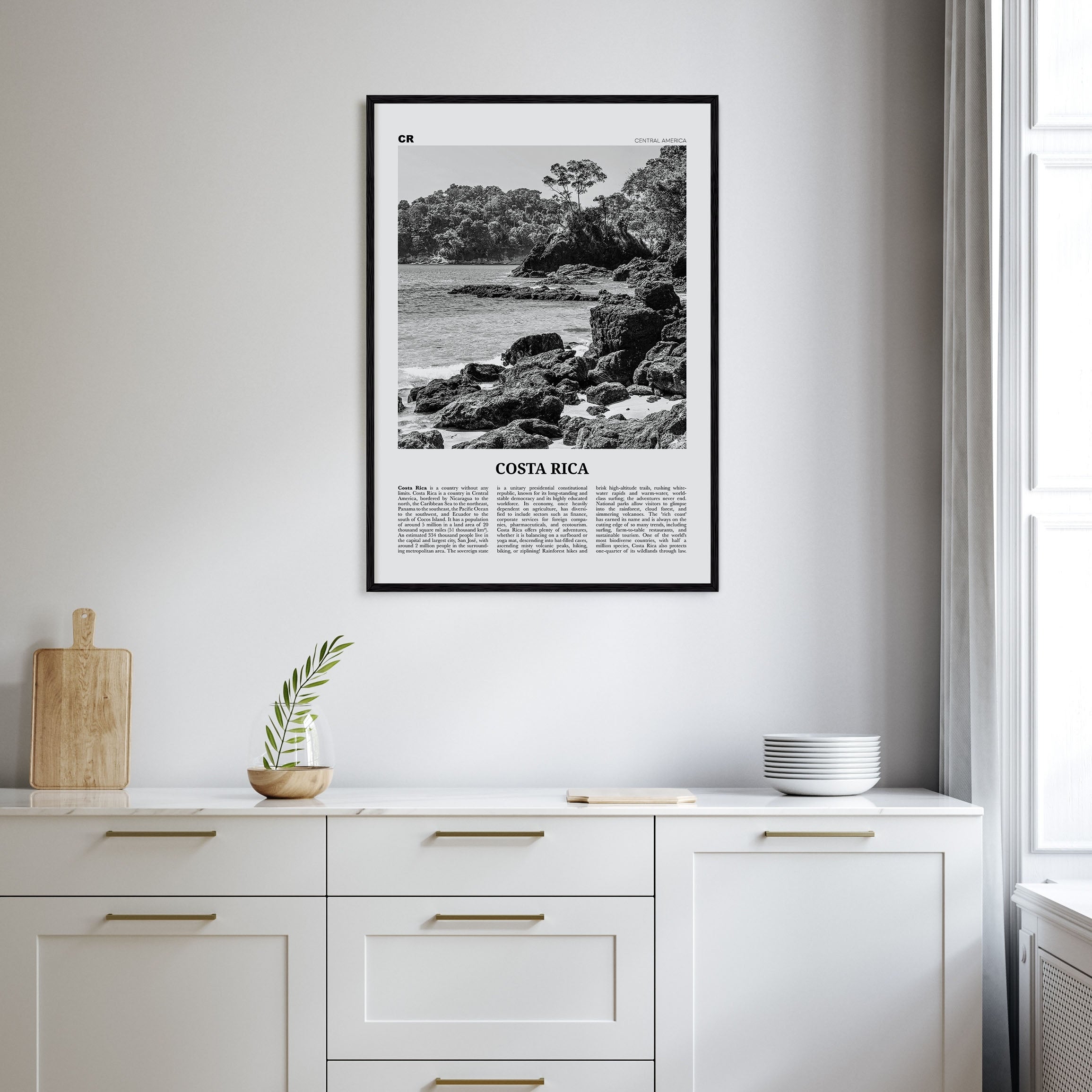 Costa Rica Travel B&W No 1 Poster