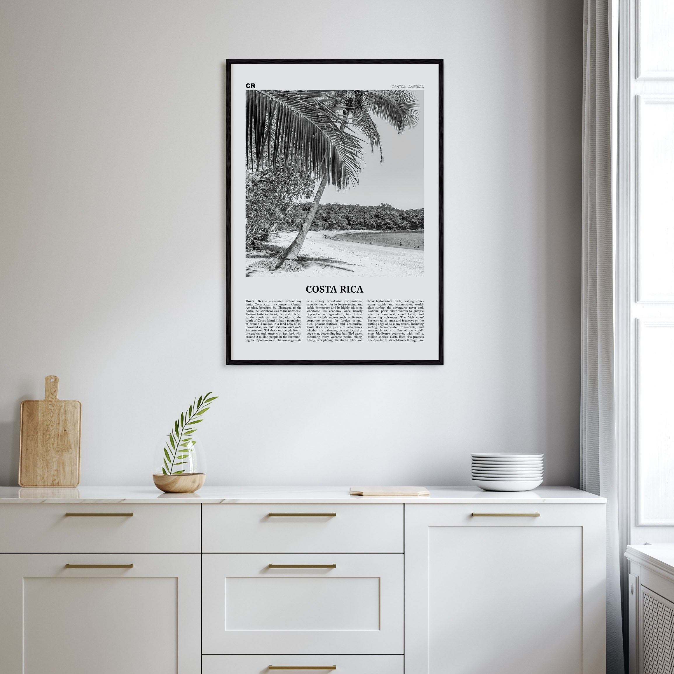 Costa Rica Travel B&W No 2 Poster