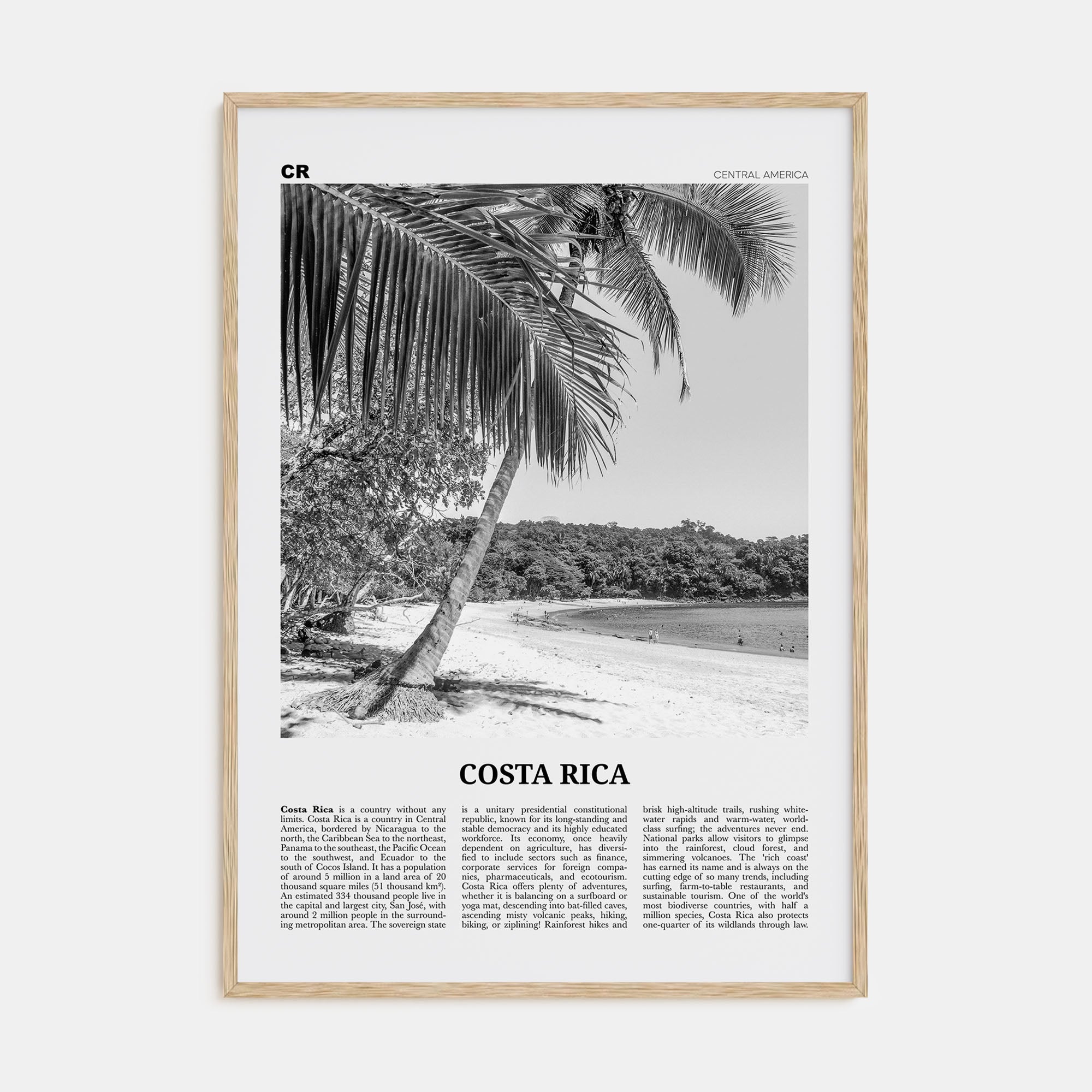 Costa Rica Travel B&W No 2 Poster