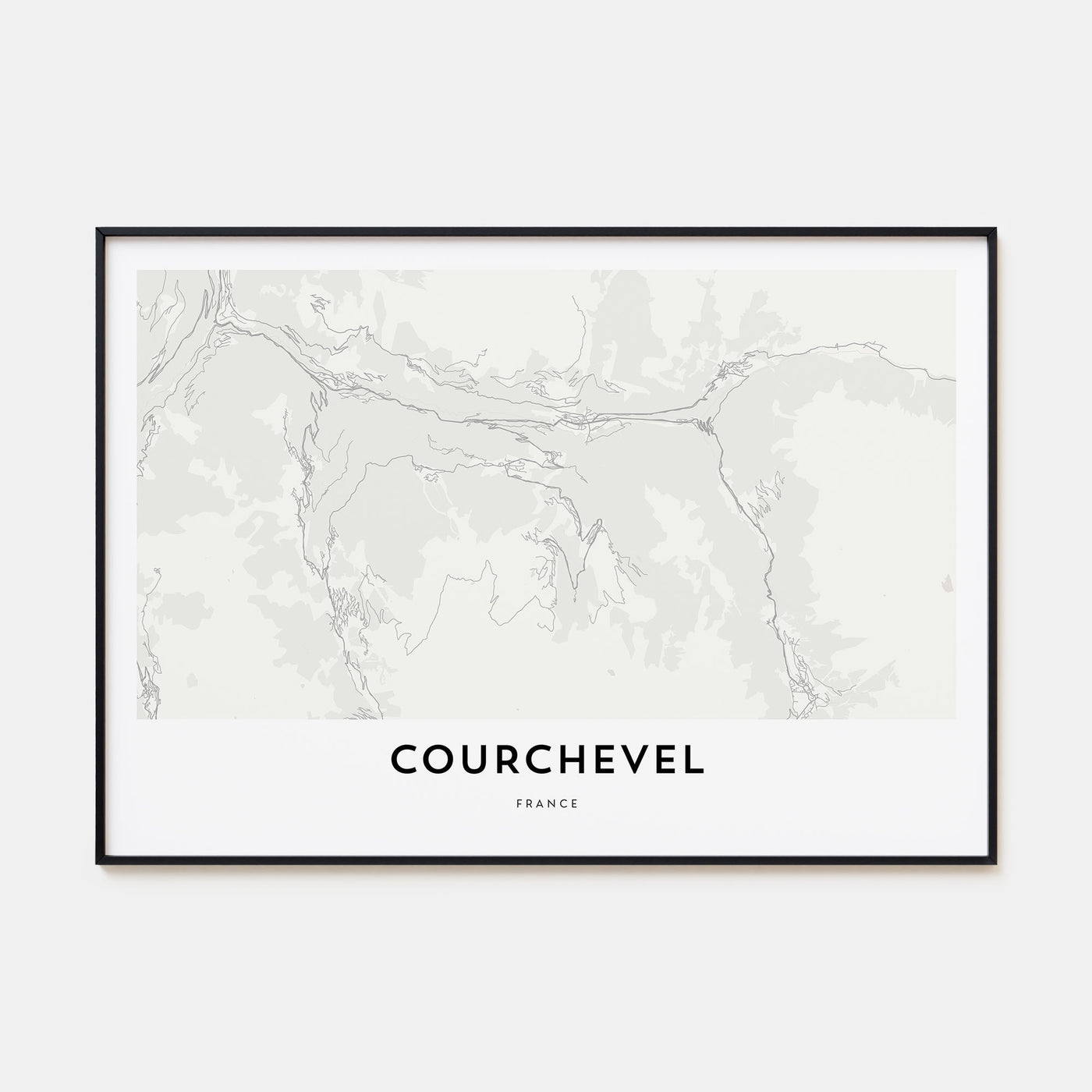 Courchevel Map Landscape Poster