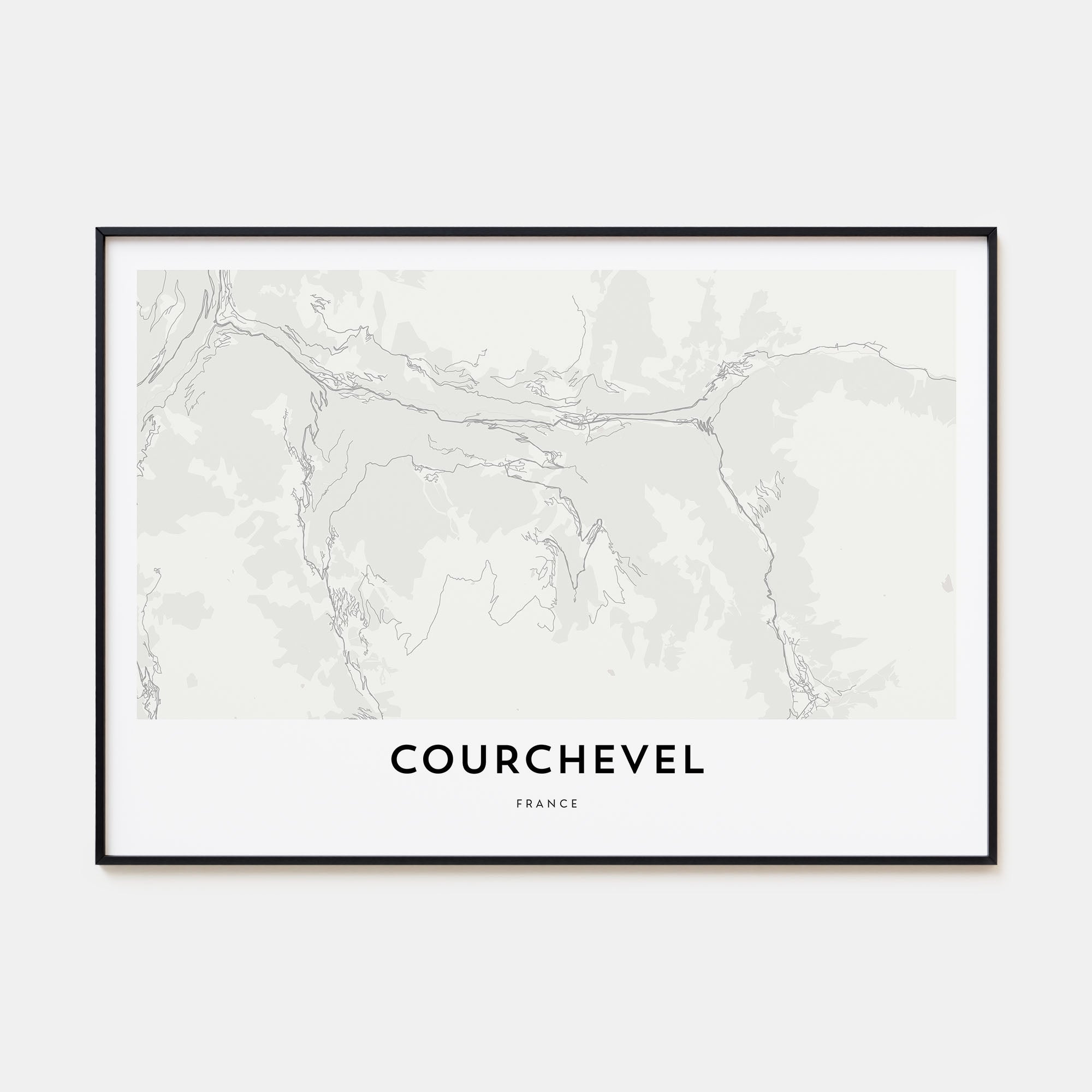 Courchevel Map Landscape Poster