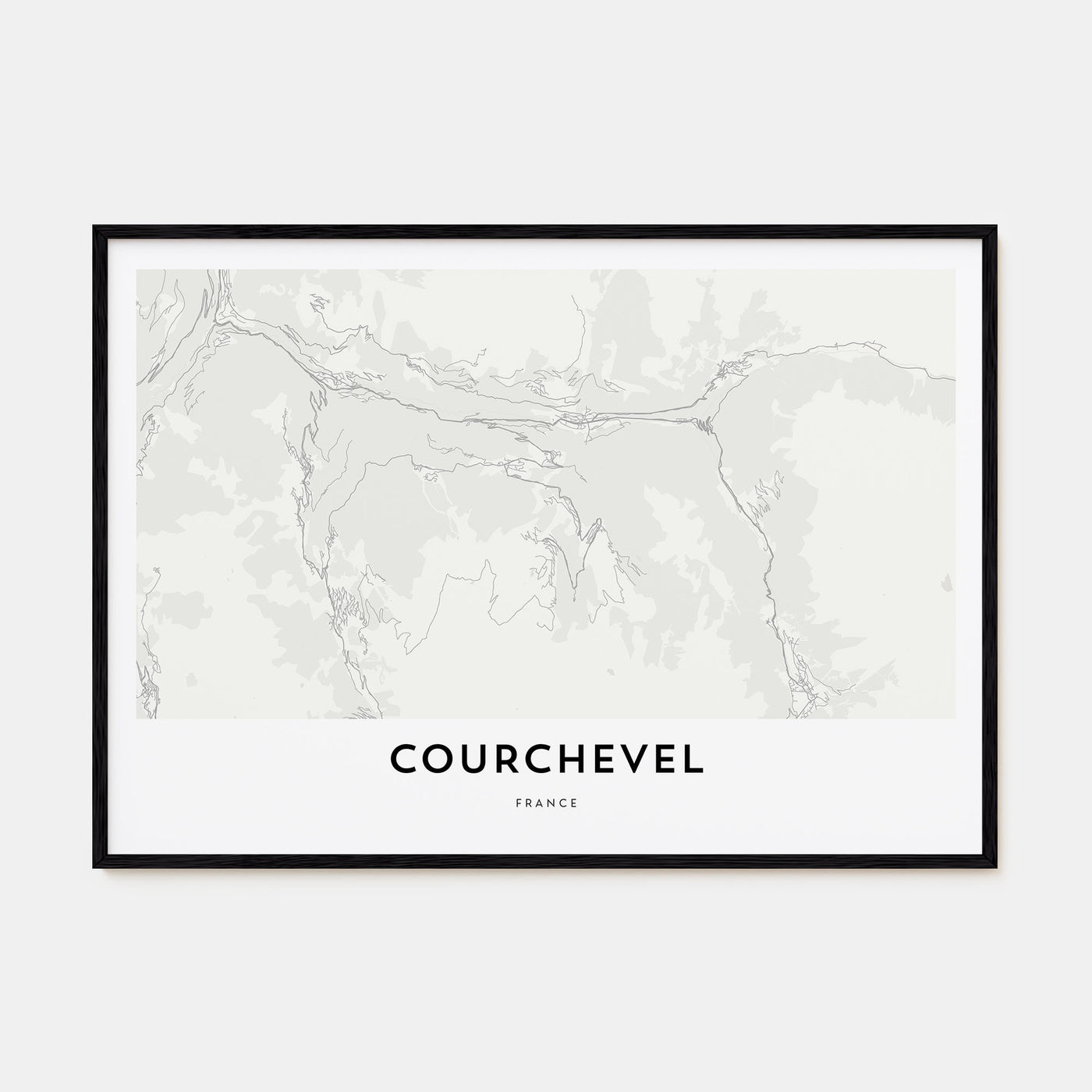 Courchevel Map Landscape Poster