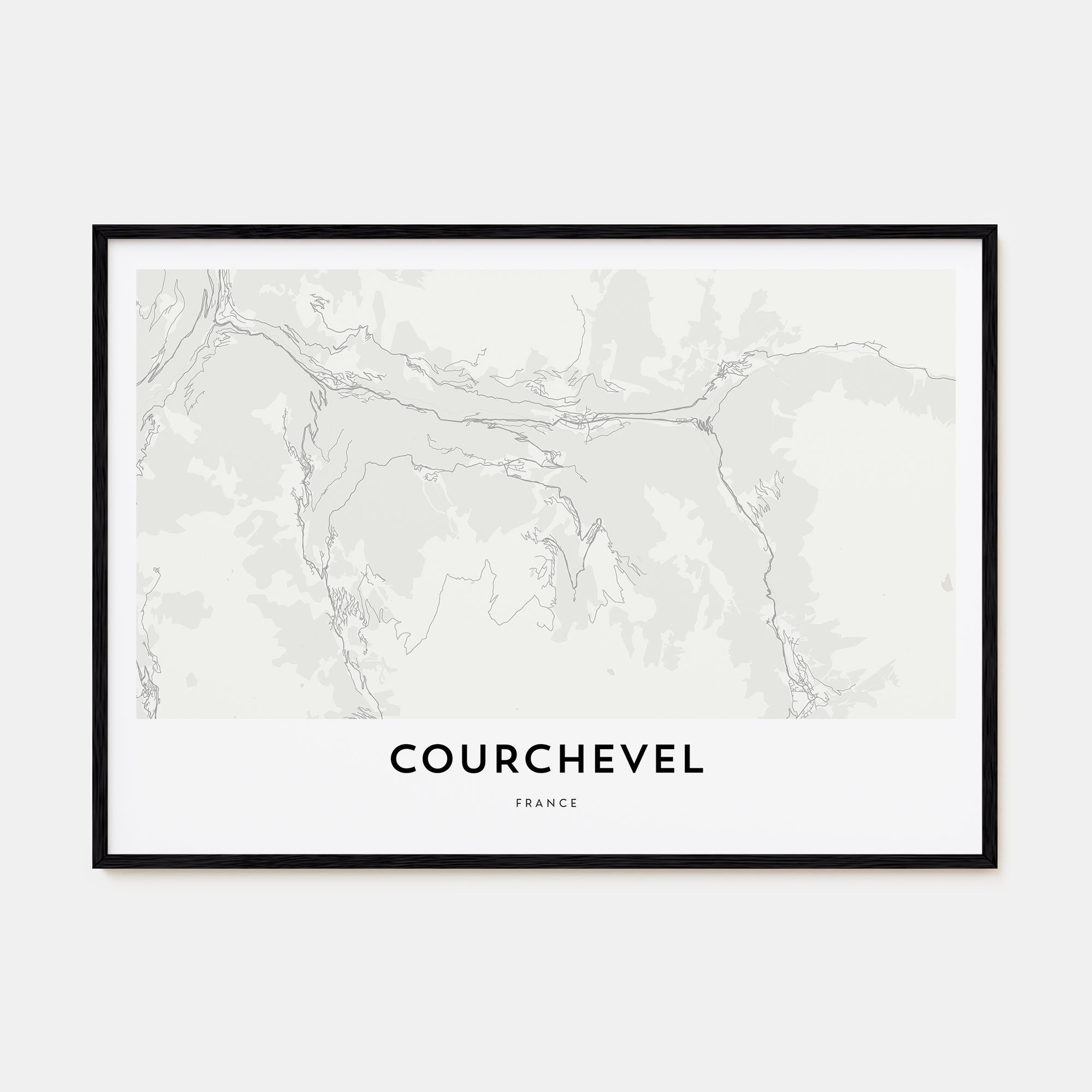 Courchevel Map Landscape Poster