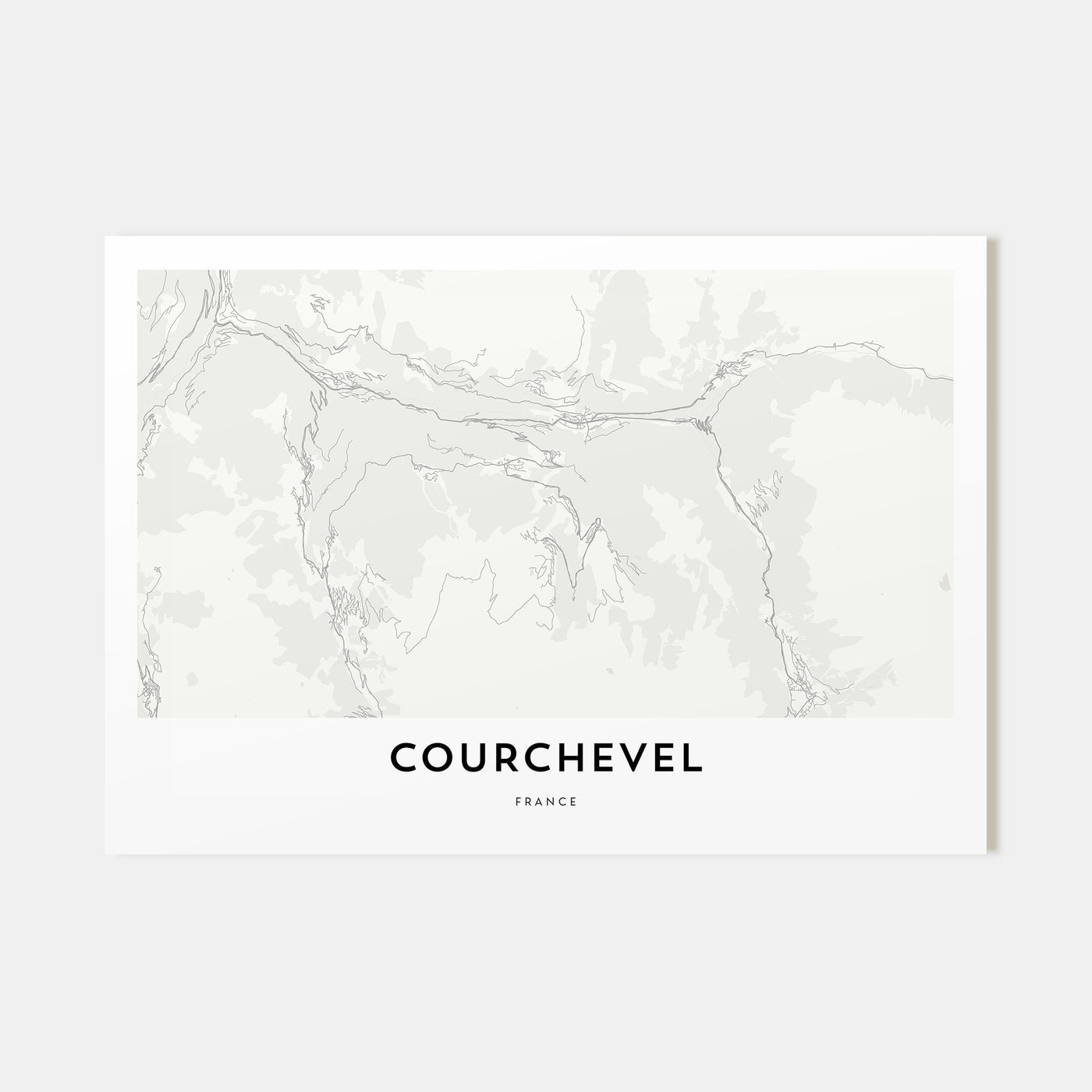 Courchevel Map Landscape Poster