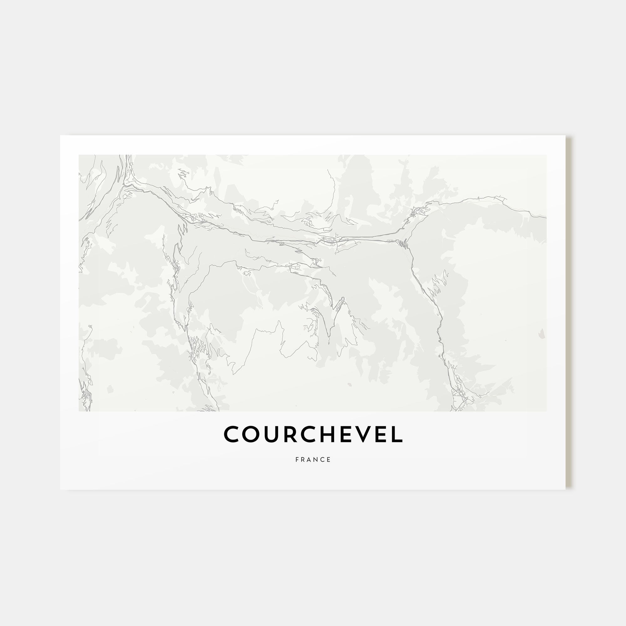 Courchevel Map Landscape Poster