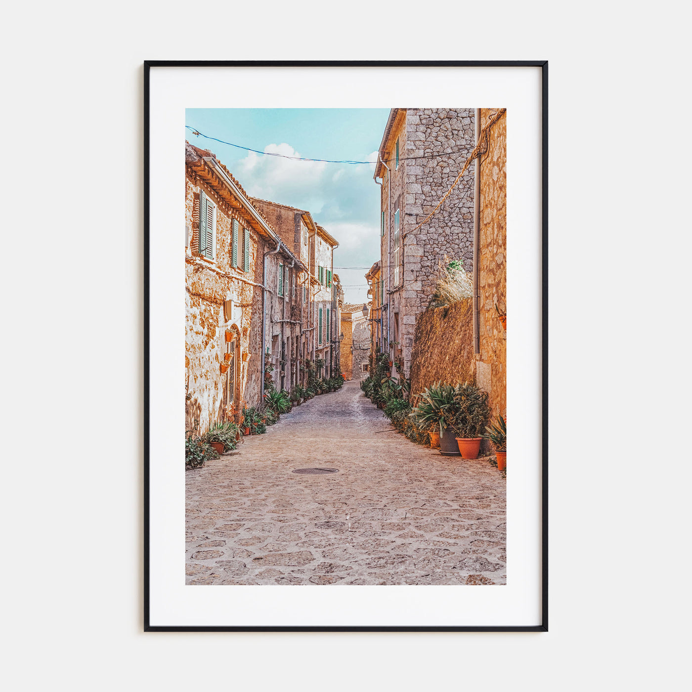 Courtyard with Flowerpots Photo Color Poster