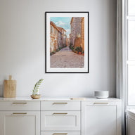 Courtyard with Flowerpots Photo Color Poster