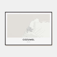 Cozumel Map Landscape Poster
