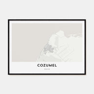 Cozumel Map Landscape Poster